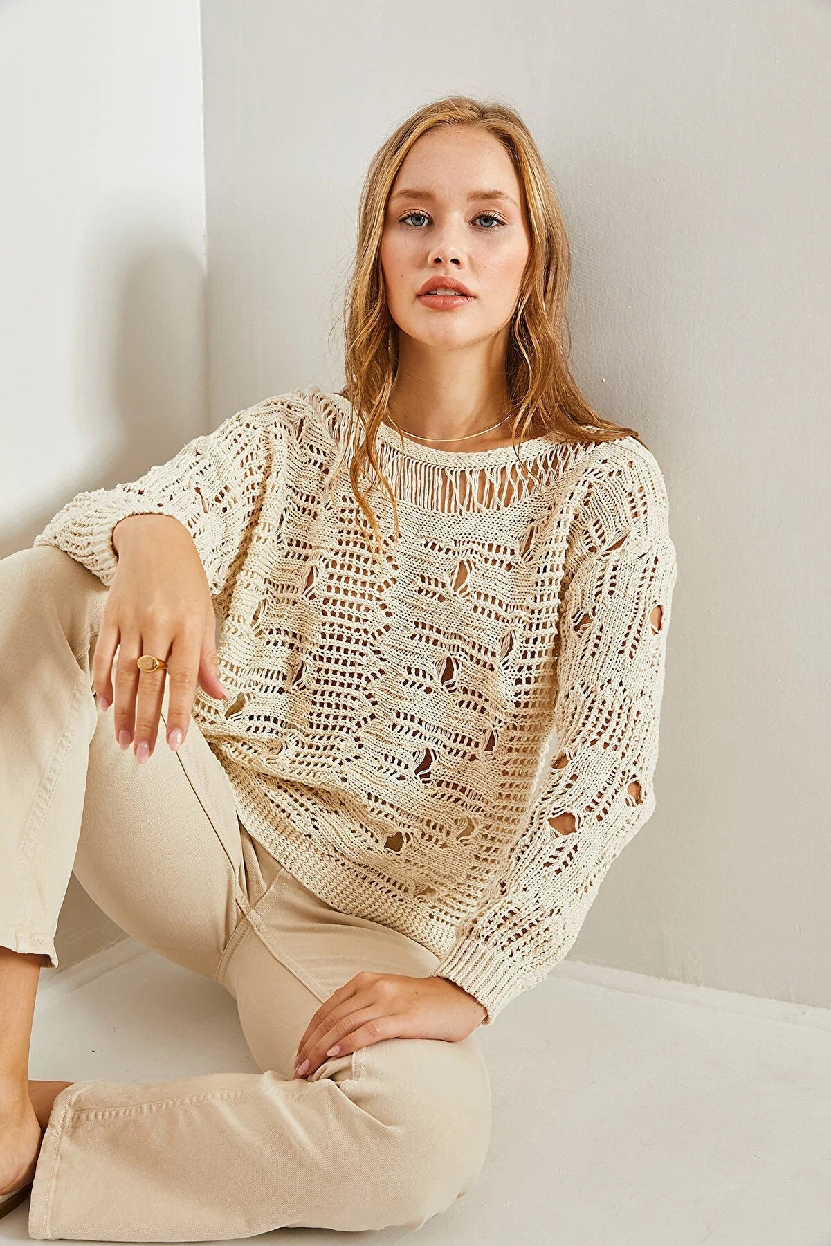 Crochet Cotton Boho Sweater