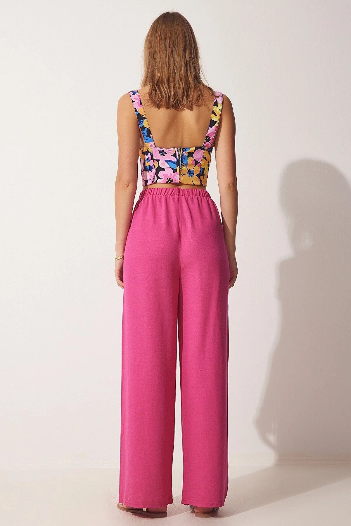 Clara Fuchsia Wide Leg Linen Pants