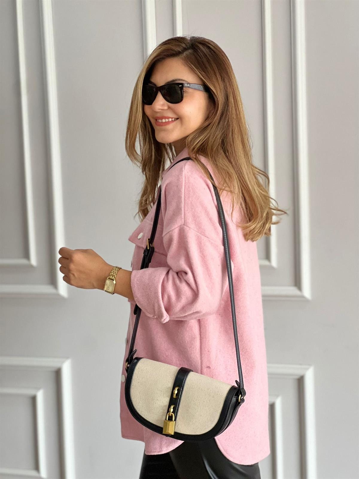 Jessy Soft Pink Long Sleeve Blouse Shacket