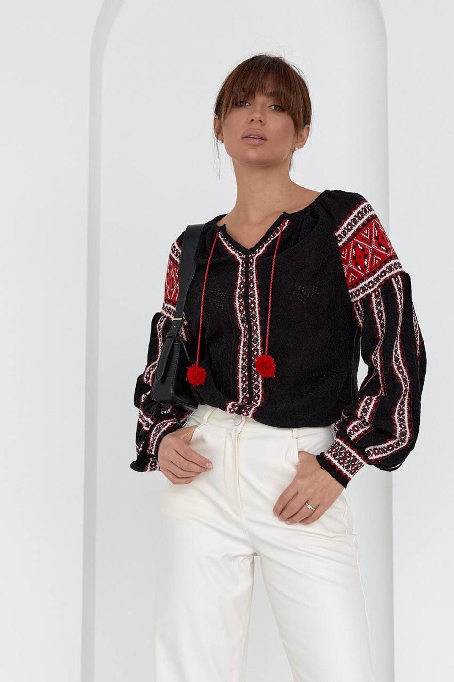 Embroidered Knitted Ukrainian Blouse