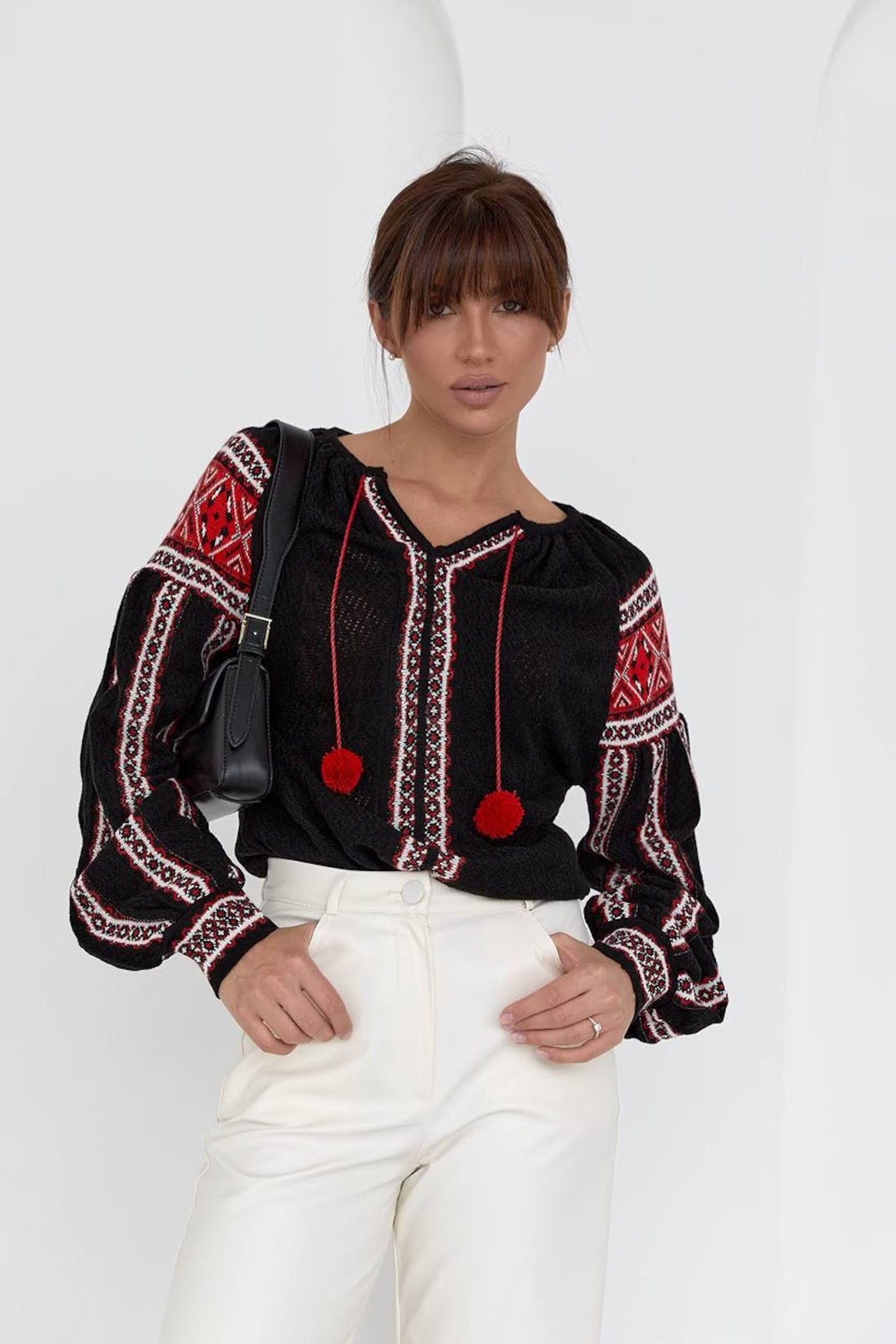 Embroidered Knitted Ukrainian Blouse