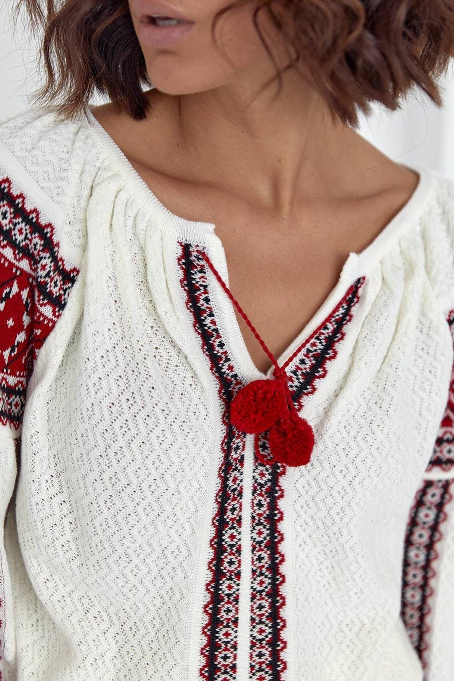 Embroidered Knitted Ukrainian Blouse