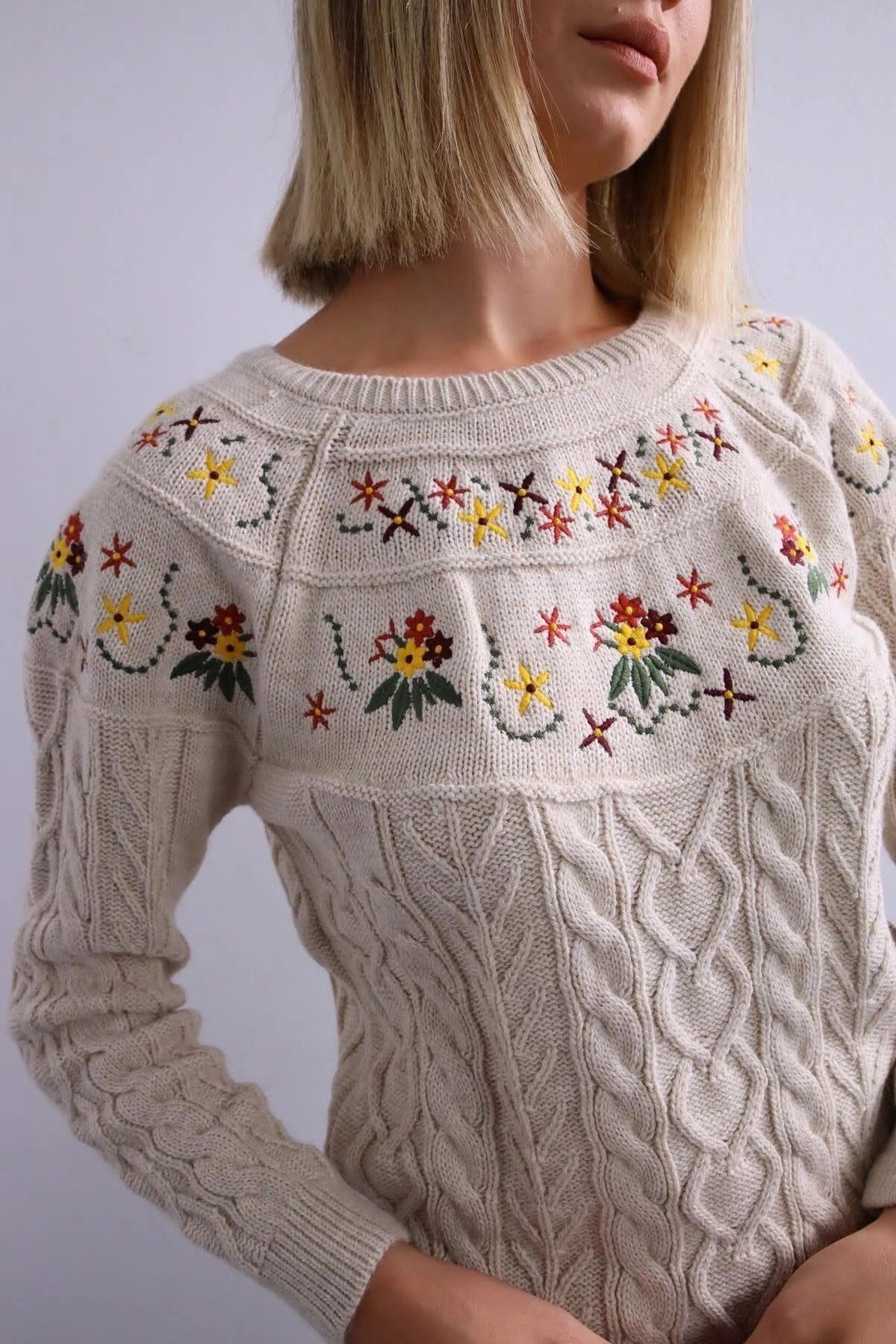Heirloom Blossom Embroidered Sweater