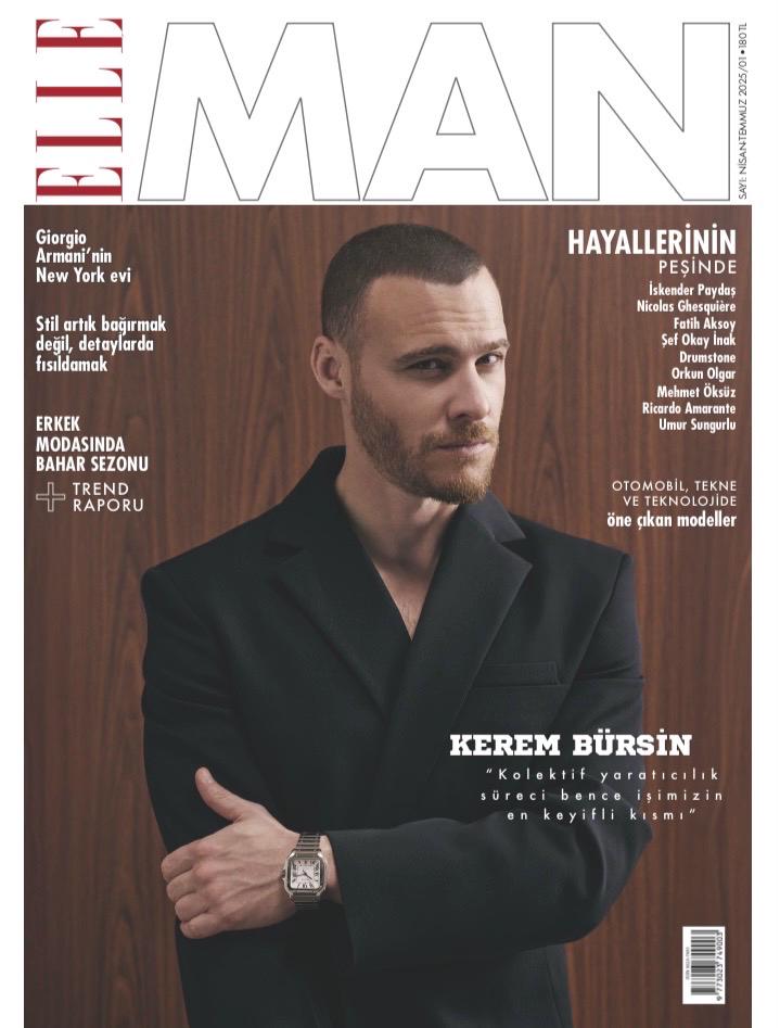 ELLE MAN 2025/01 Τουρκικό περιοδικό Kerem Bürsin/Kerem Bursin - Ολοκαίνουργιο