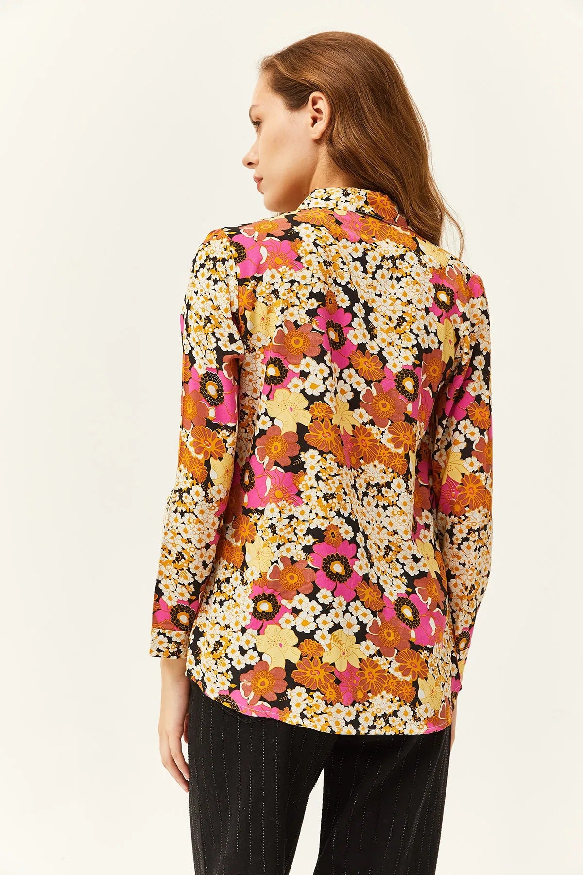 Bloemendesigner overhemd met knoopjes