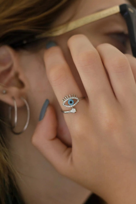 Sterling Silver 925 Evil Eye Ring