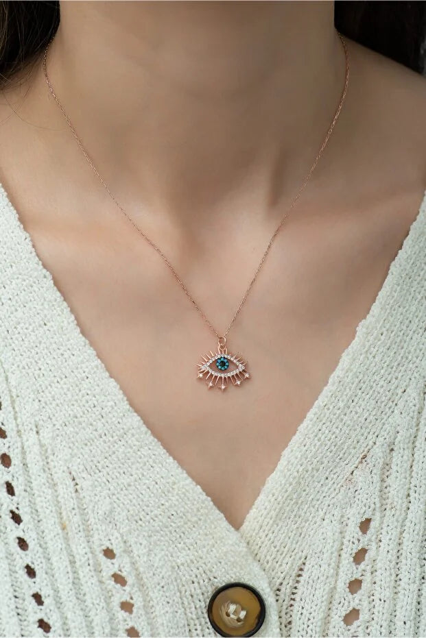 Sterling Silver Evil Eye Designer Necklace