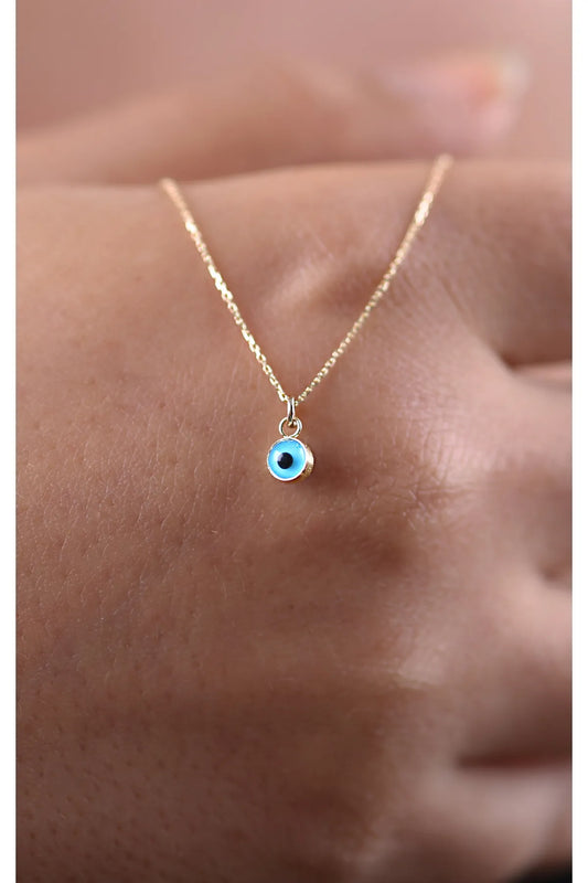 925 Sterling Silver Evil Eye Gold Necklace