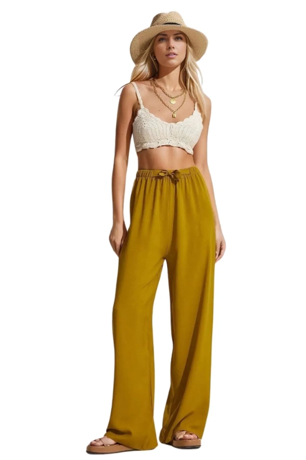 Mustard Wide Leg Pants