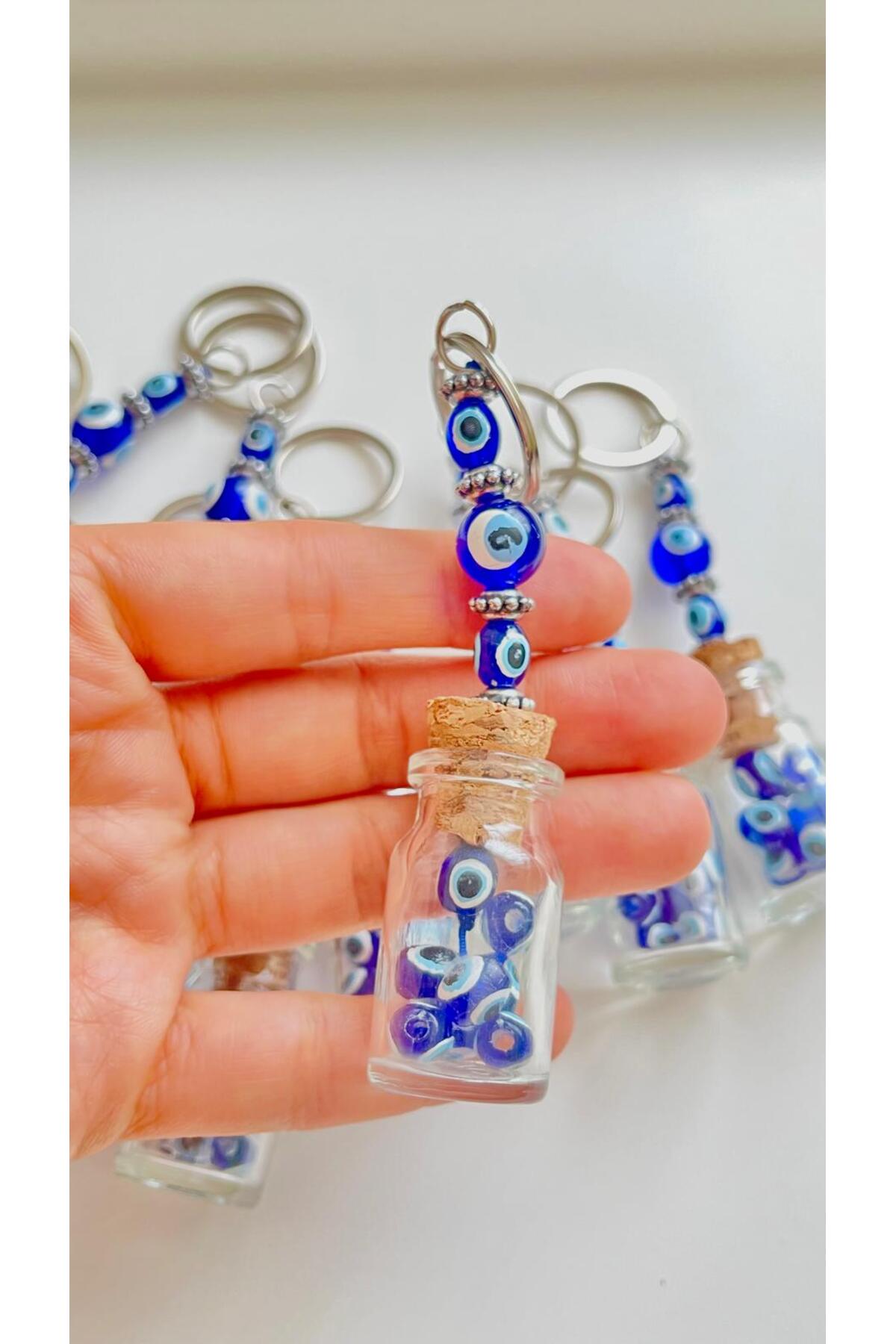 Sally Bottle Evil Eye Keychain - Blue