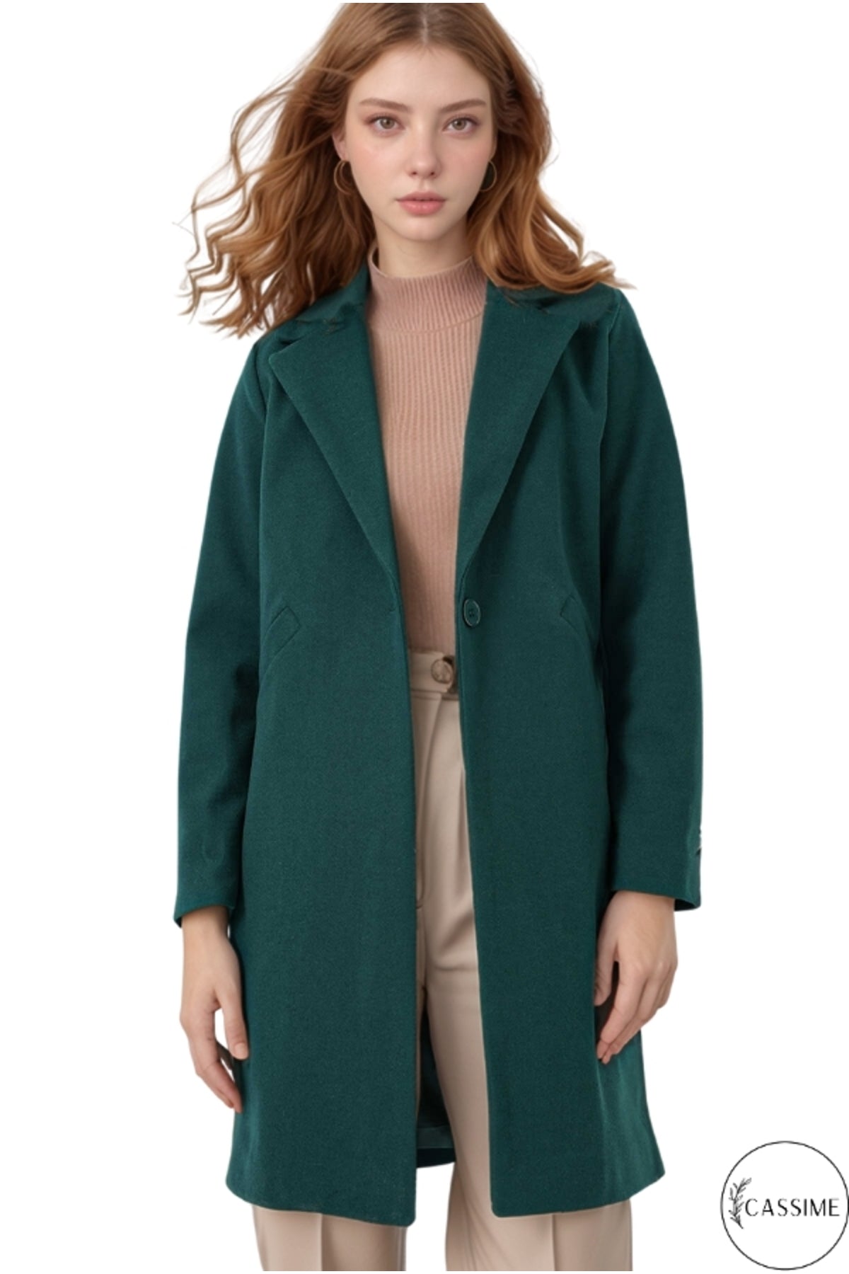 Felicity Women's Felted Fabric Coat - Emerald