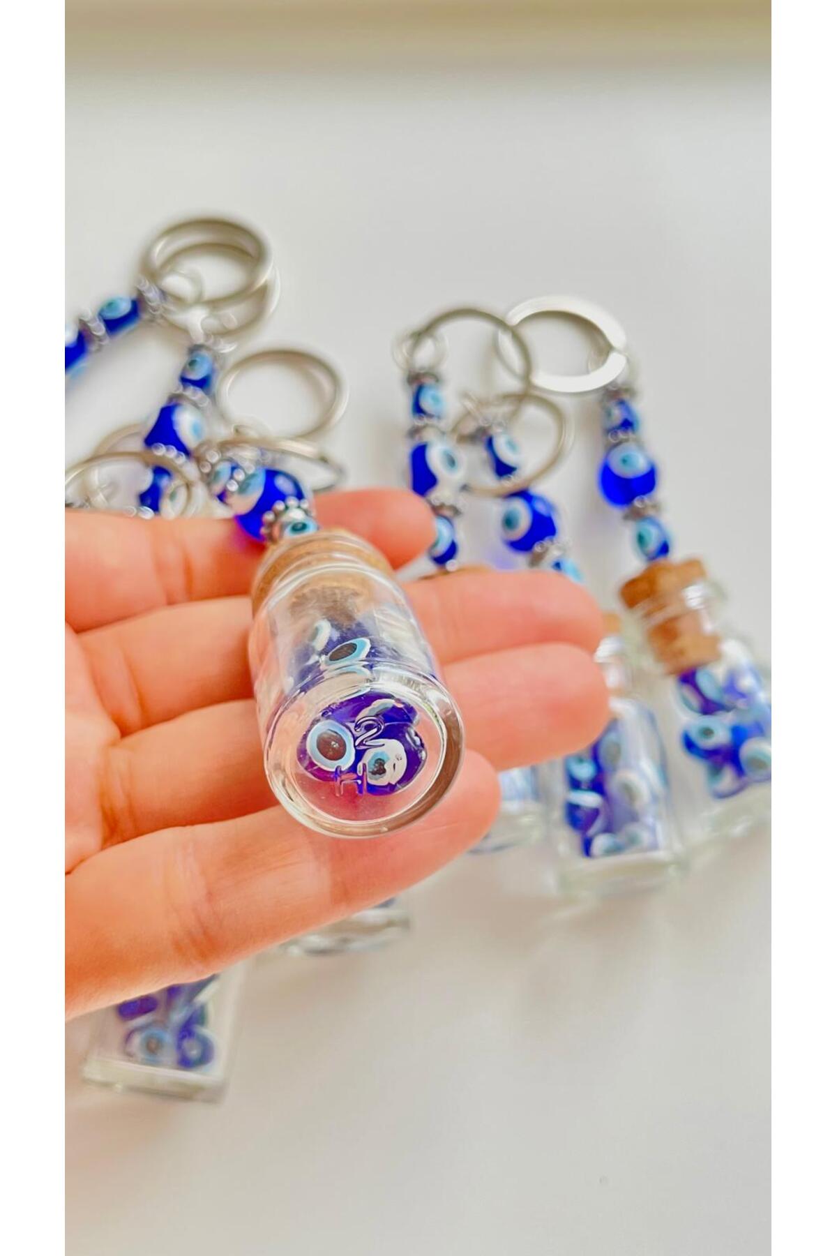 Sally Bottle Evil Eye Keychain - Blue