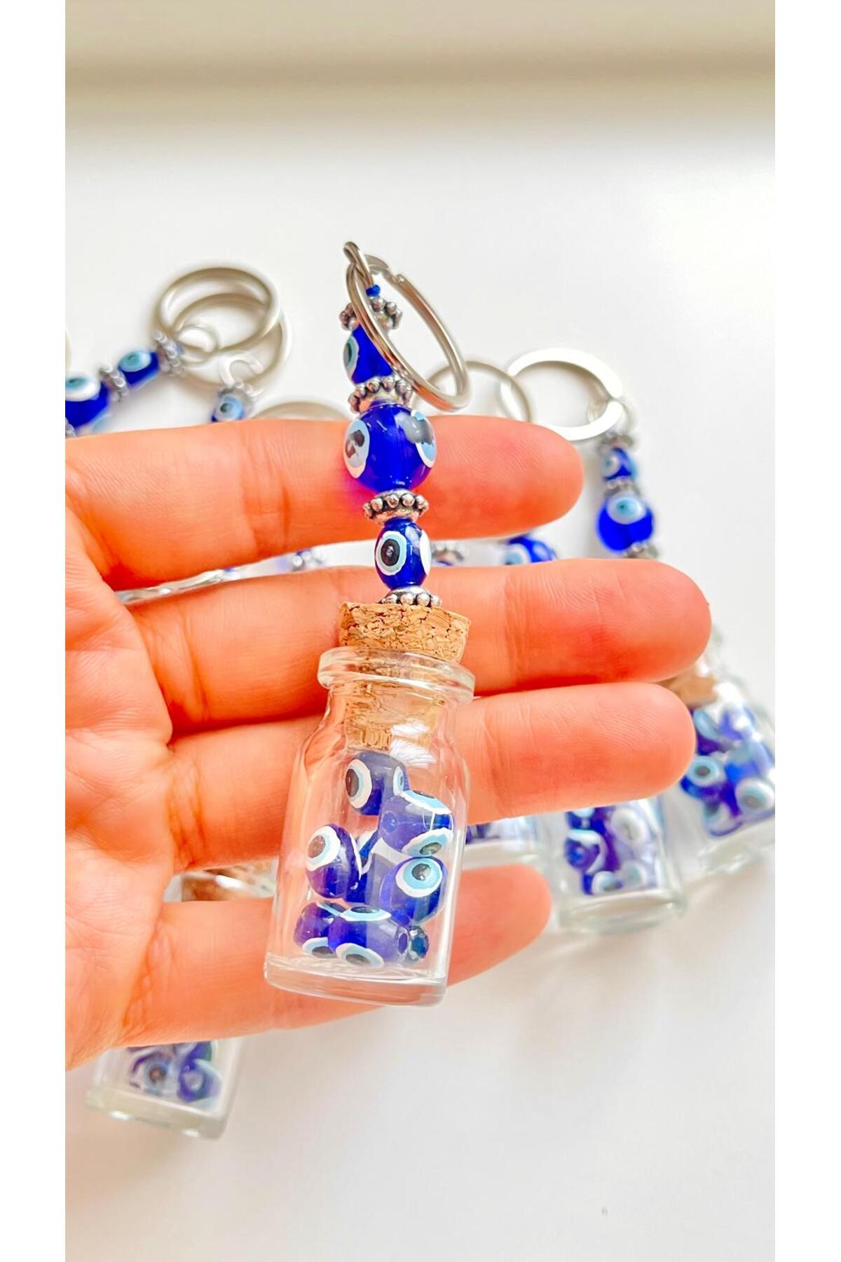 Sally Bottle Evil Eye Keychain - Blue