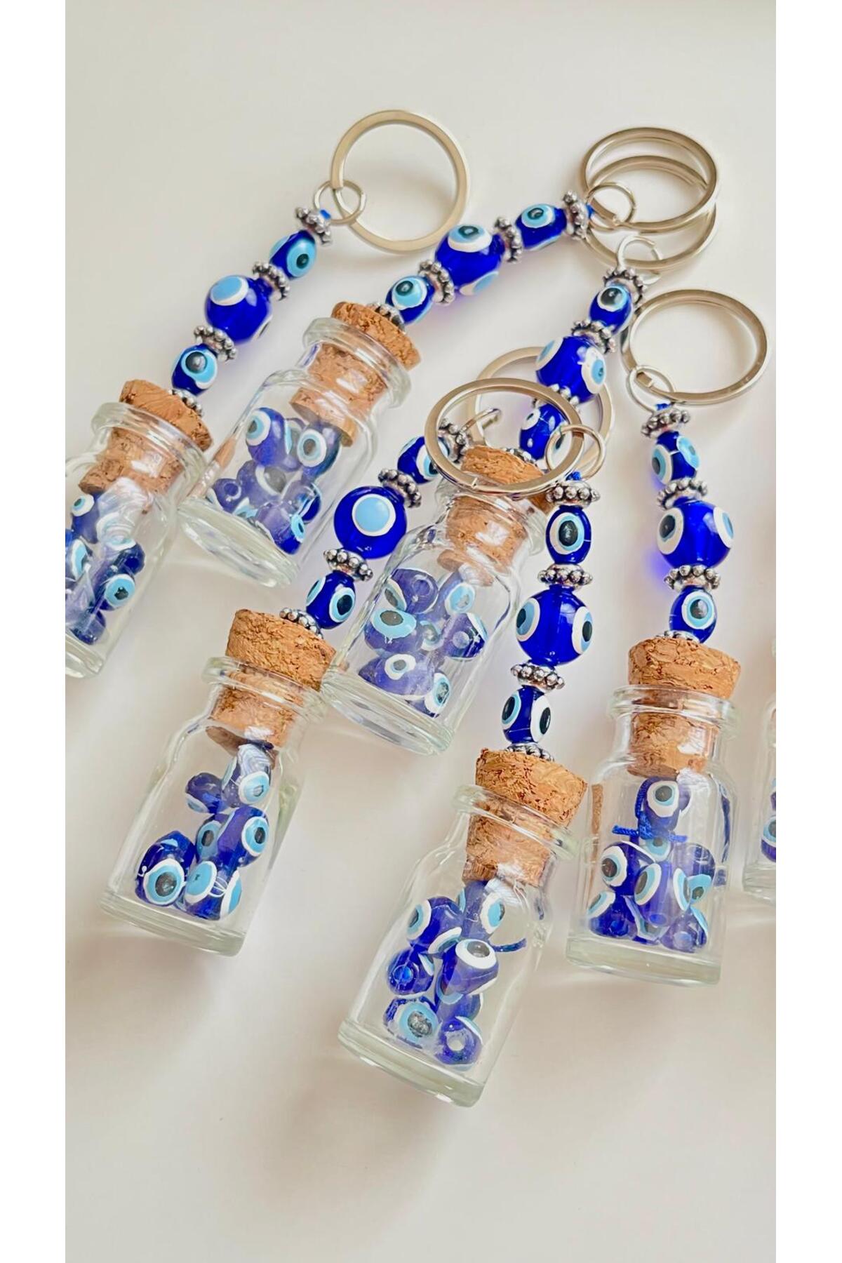 Sally Bottle Evil Eye Keychain - Blue