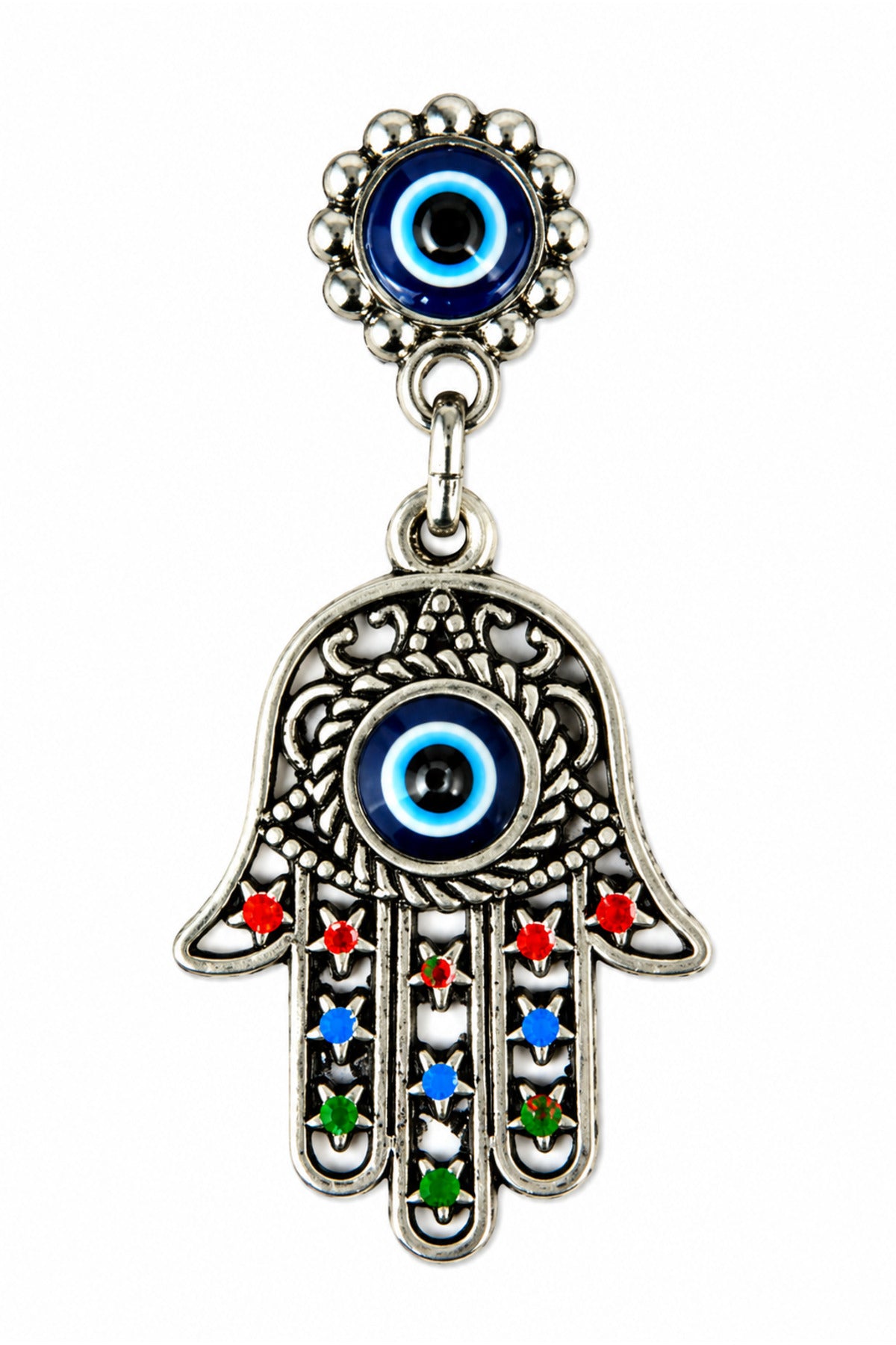 Marissa Metal Hamsa Evil Eye Magnet - Gray