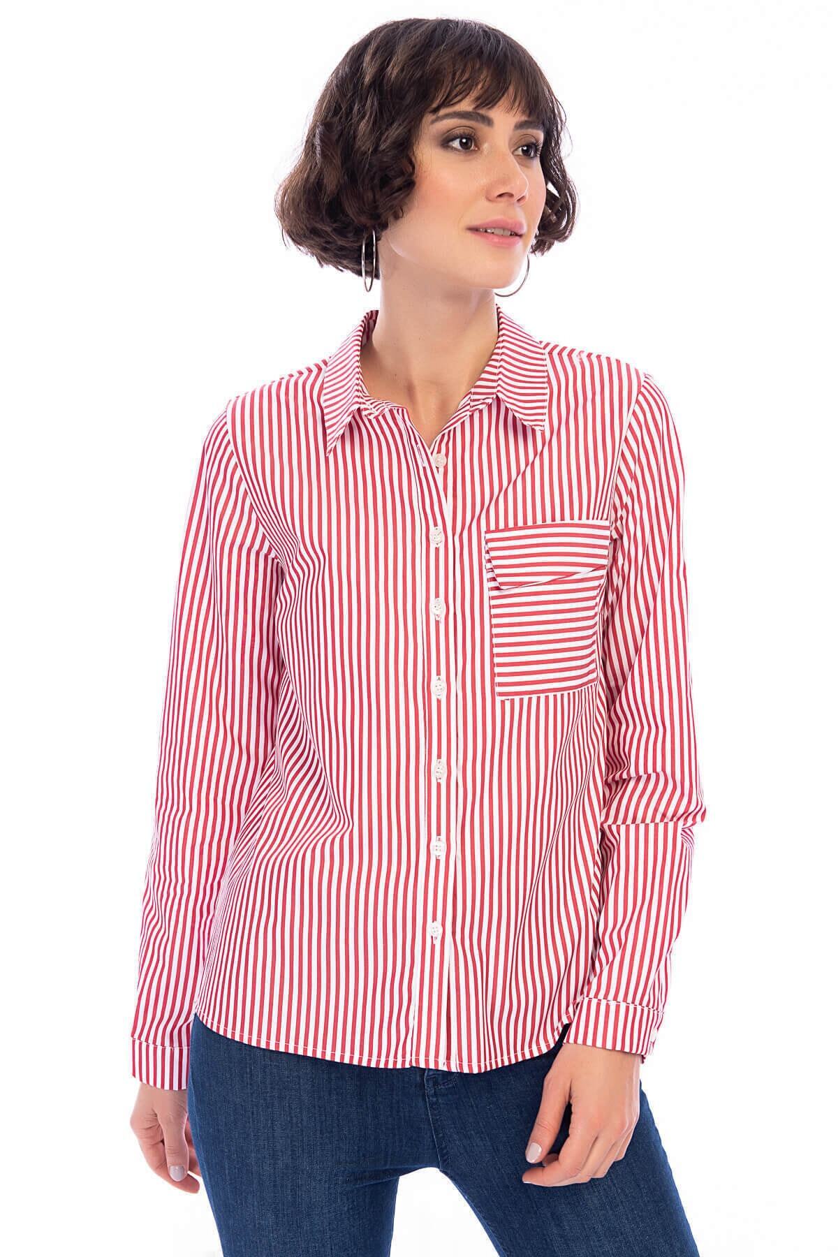 Philippa Women's Shirt - Red Striped