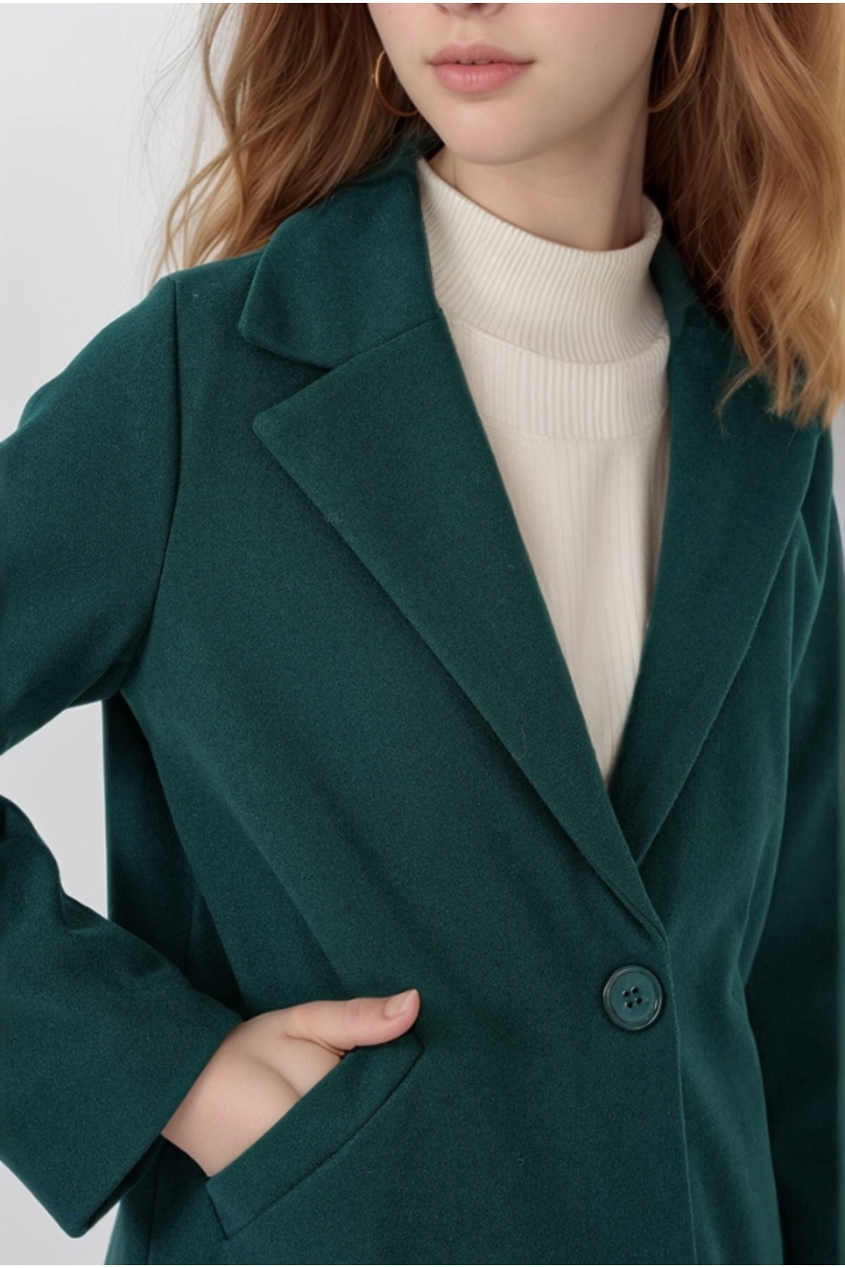 Felicity Women's Felted Fabric Coat - Emerald