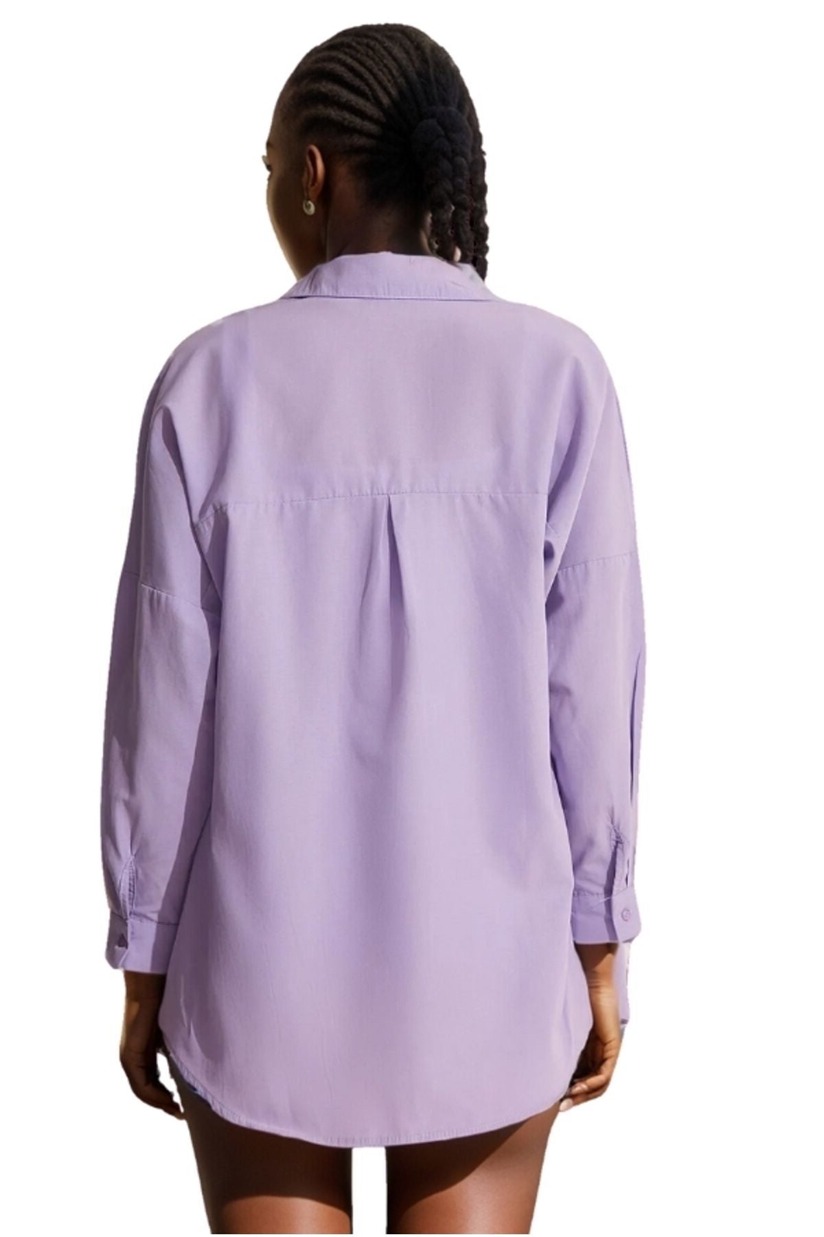 Melissa Women's Oversized Longline Shirt - Lilac