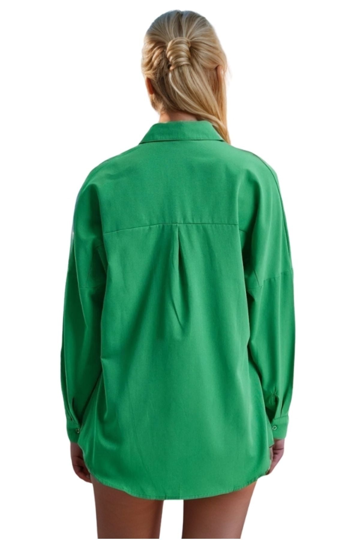 Melissa Women's Oversized Longline Shirt - Grass Green