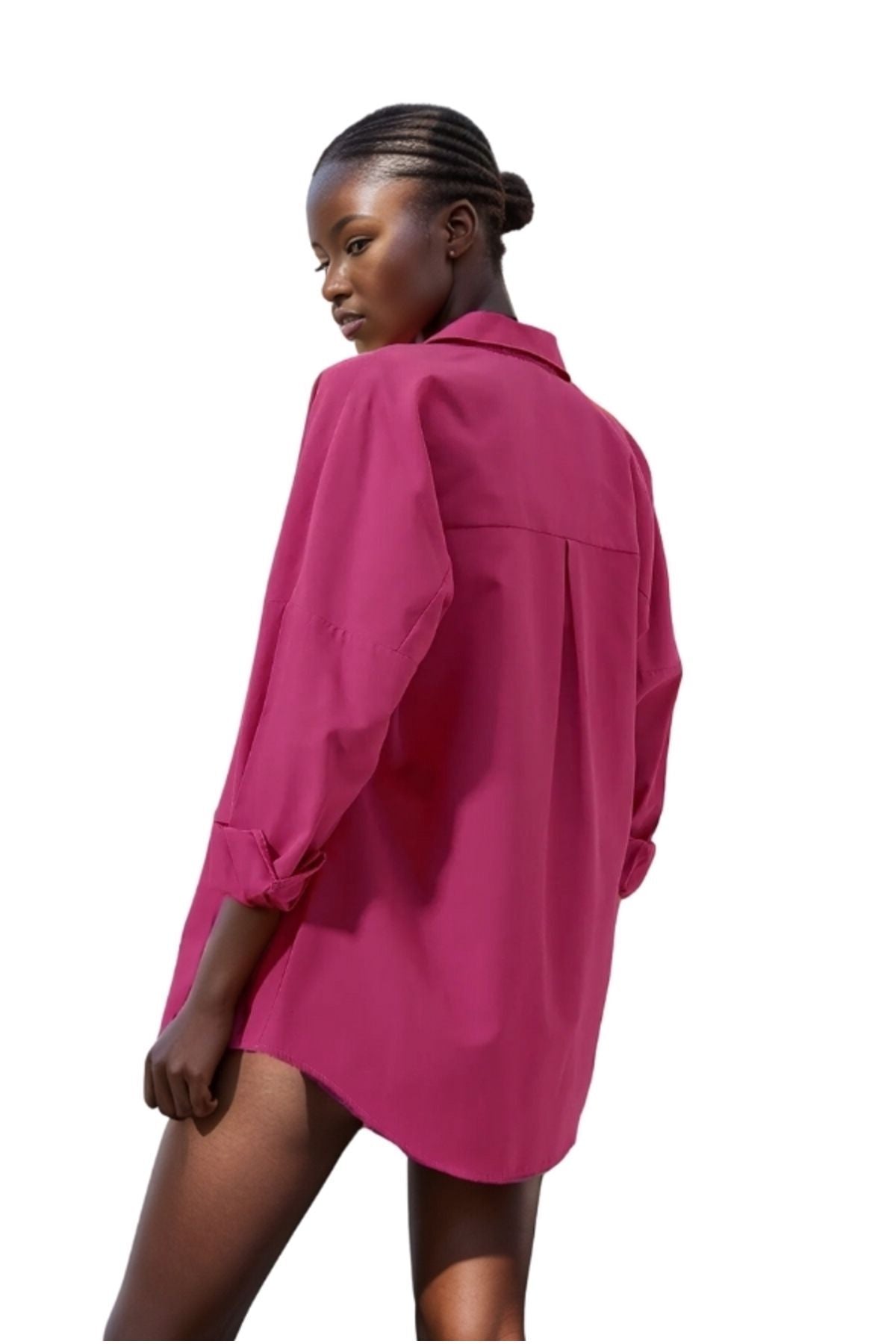 Melissa Women's Oversized Longline Shirt - Fuchsia