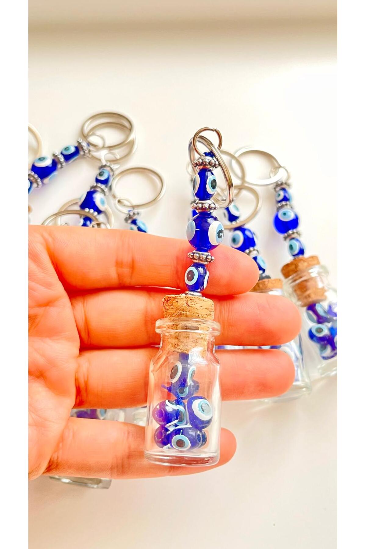 Sally Bottle Evil Eye Keychain - Blue