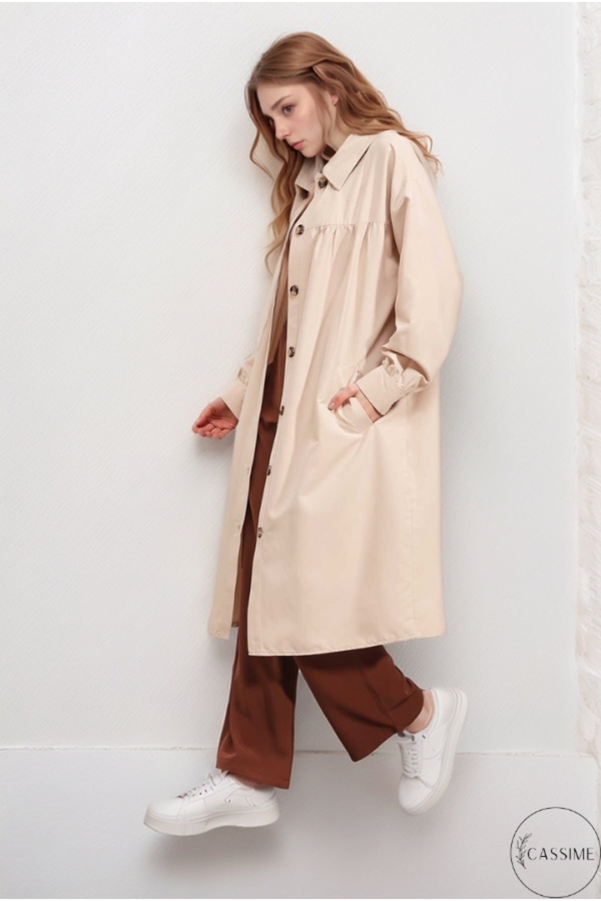 Esther Women's Transitional Trench Coat - Cream