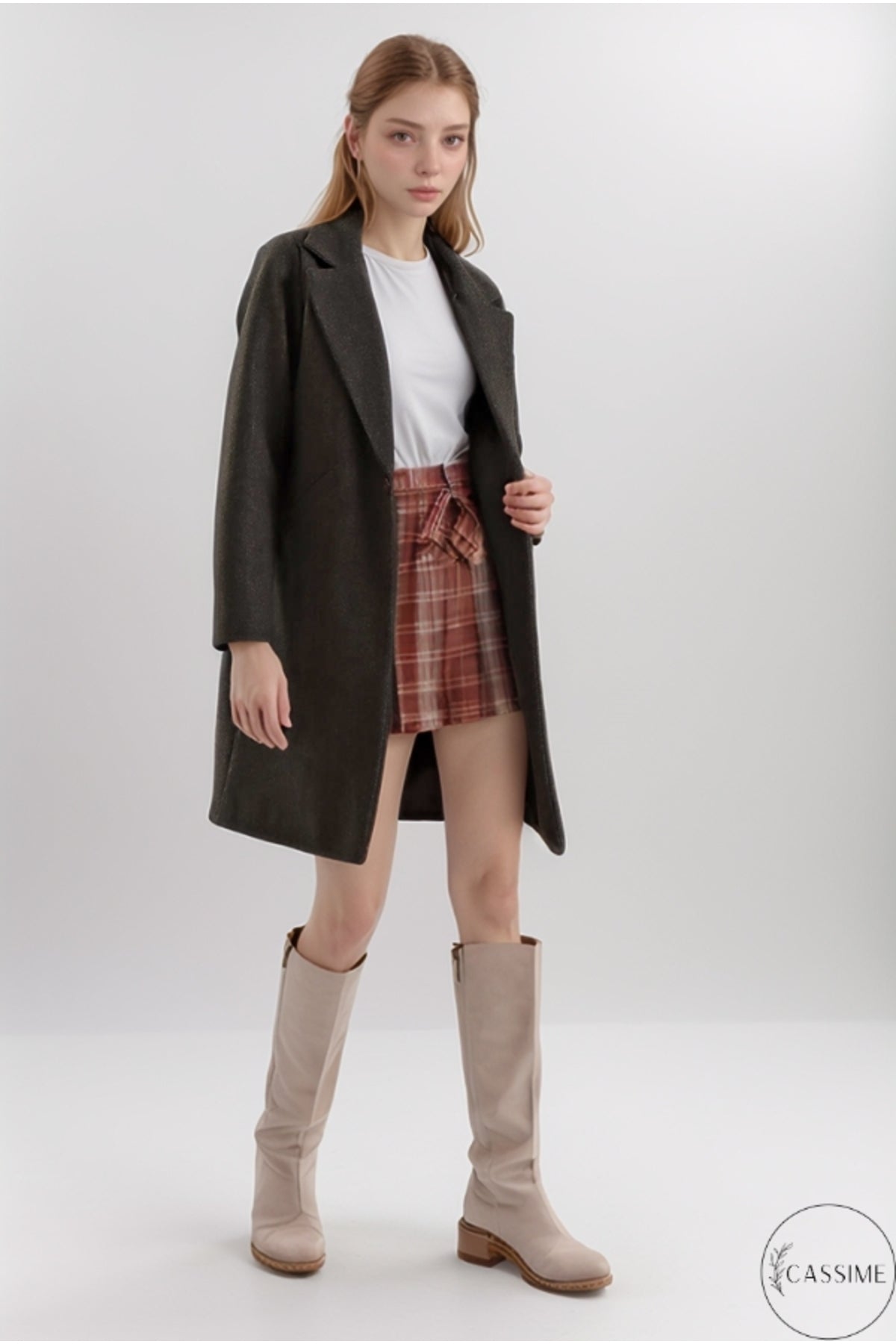 Felicity Women's Felted Fabric Coat - Charcoal
