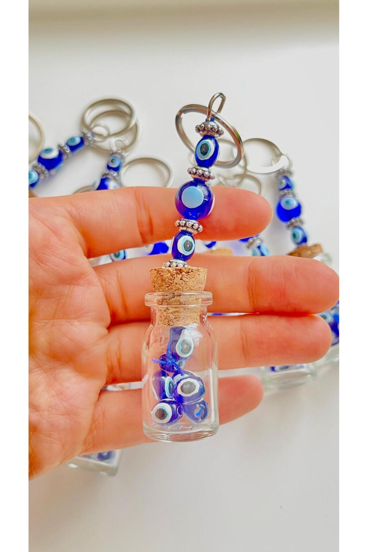 Sally Bottle Evil Eye Keychain - Blue