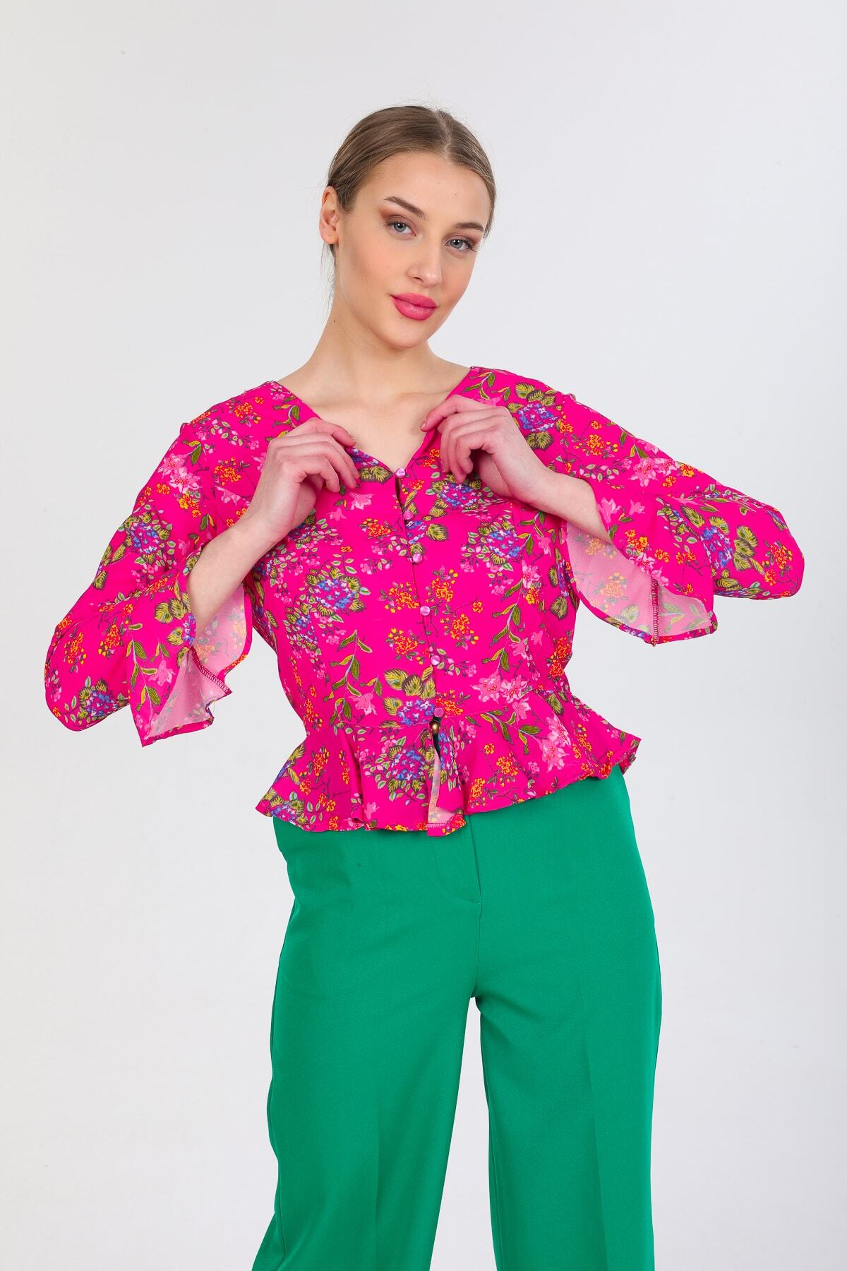 Patricia Women's Shirt - Fuchsia Floral