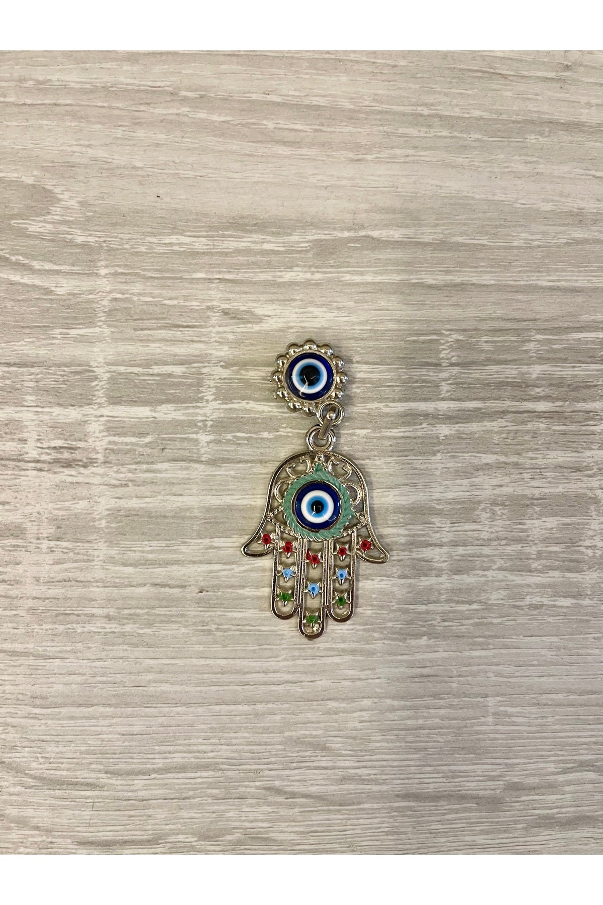 Marissa Metal Hamsa Evil Eye Magnet - Gray