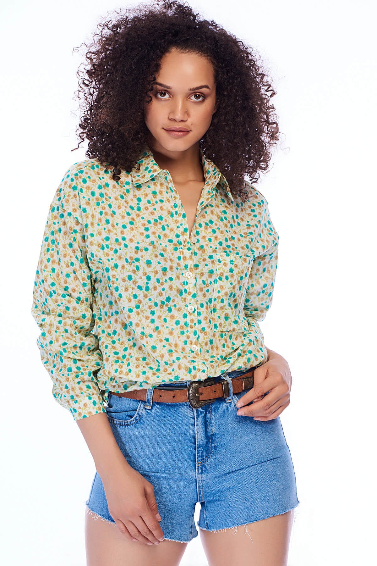 Ruth Women's Shirt - Green Floral