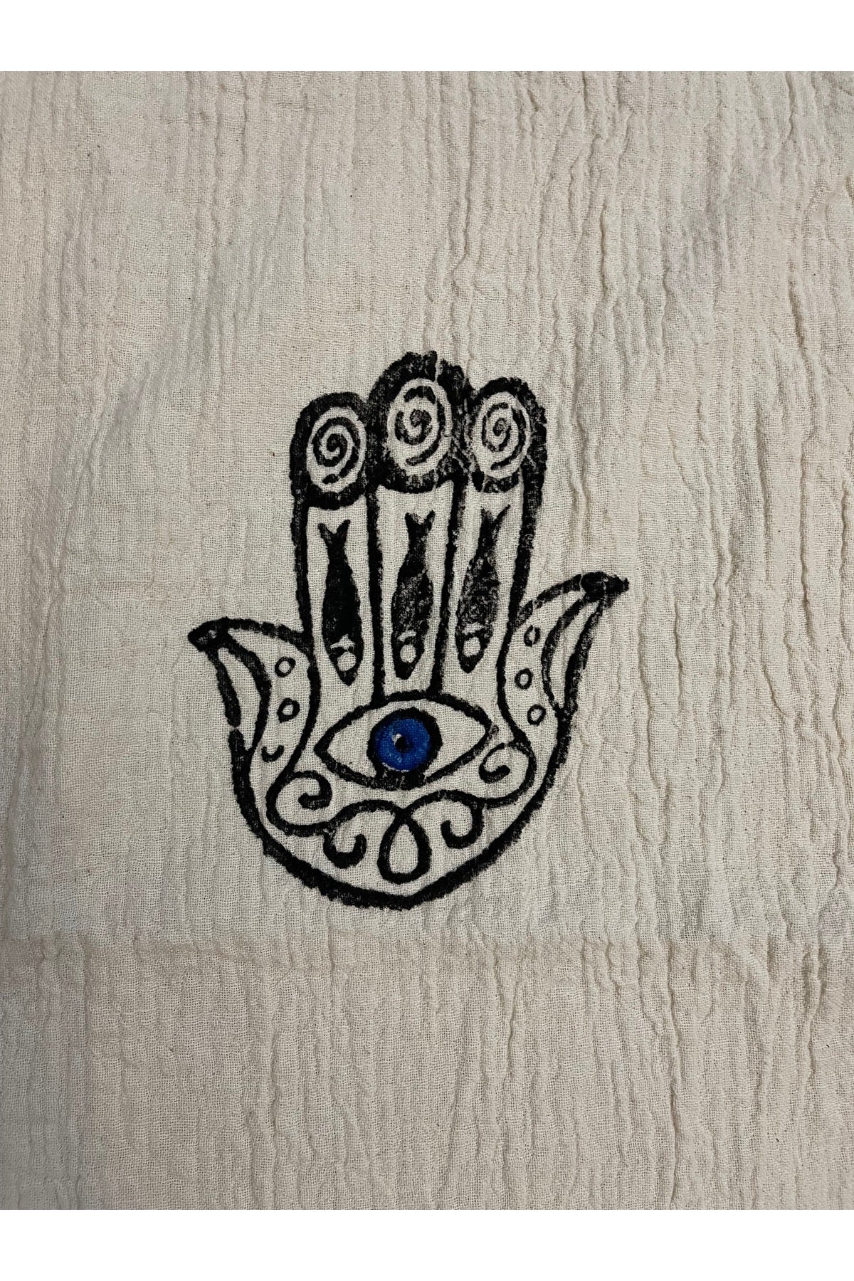 Mia Cotton Turkish Peshtemal Beach Towel - Hamsa