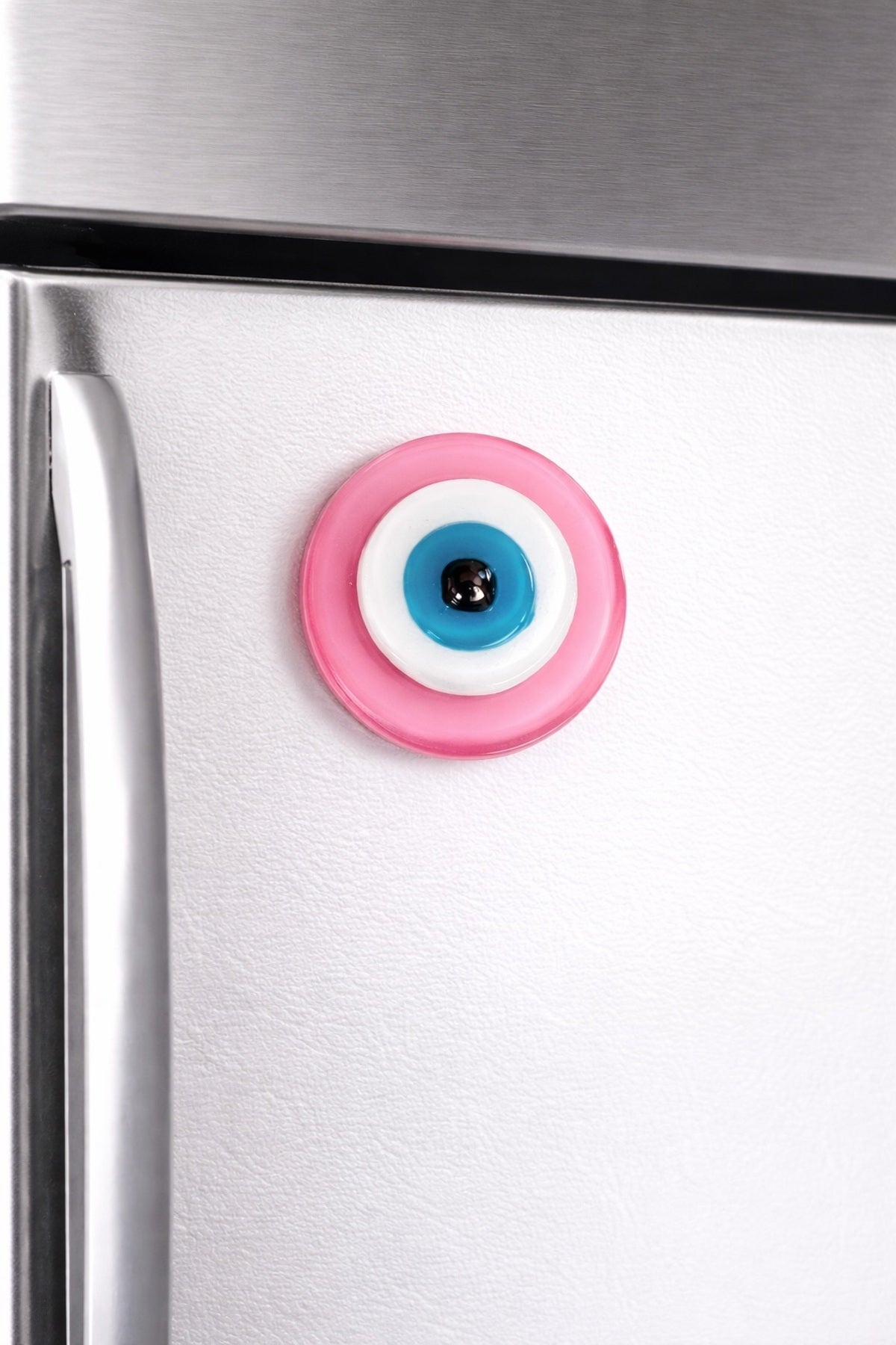 Margaret Fused Glass Evil Eye Magnet - Pink Glass Magnet