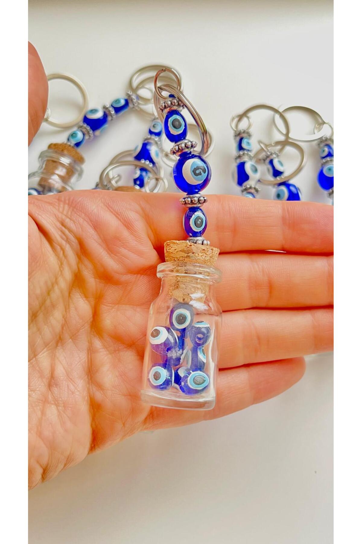 Sally Bottle Evil Eye Keychain - Blue