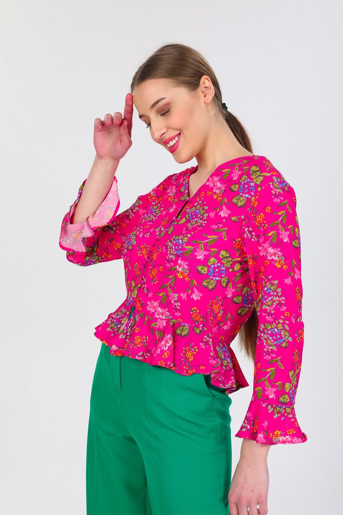 Pearl Women's Shirt - Fuchsia Floral