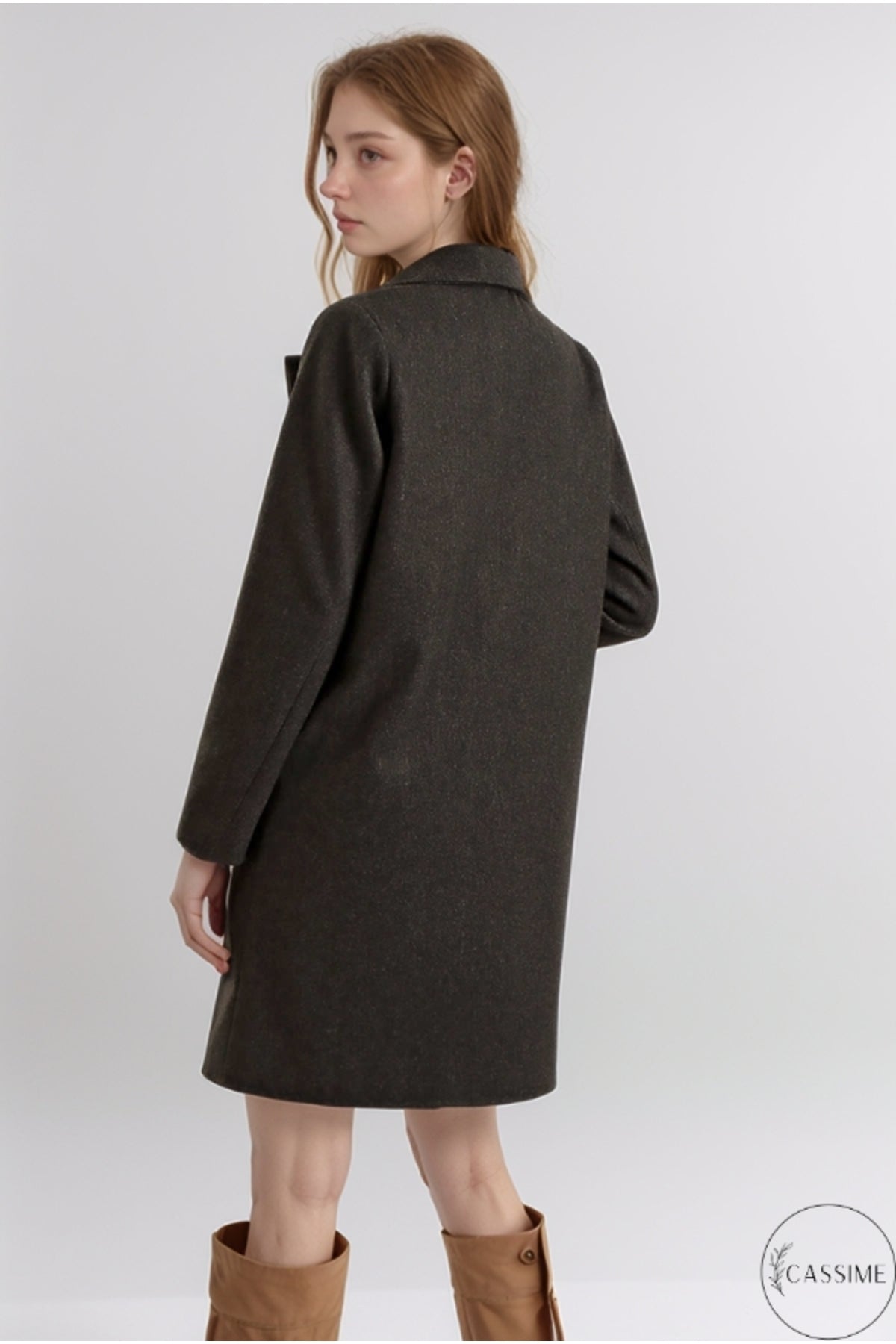 Felicity Women's Felted Fabric Coat - Charcoal