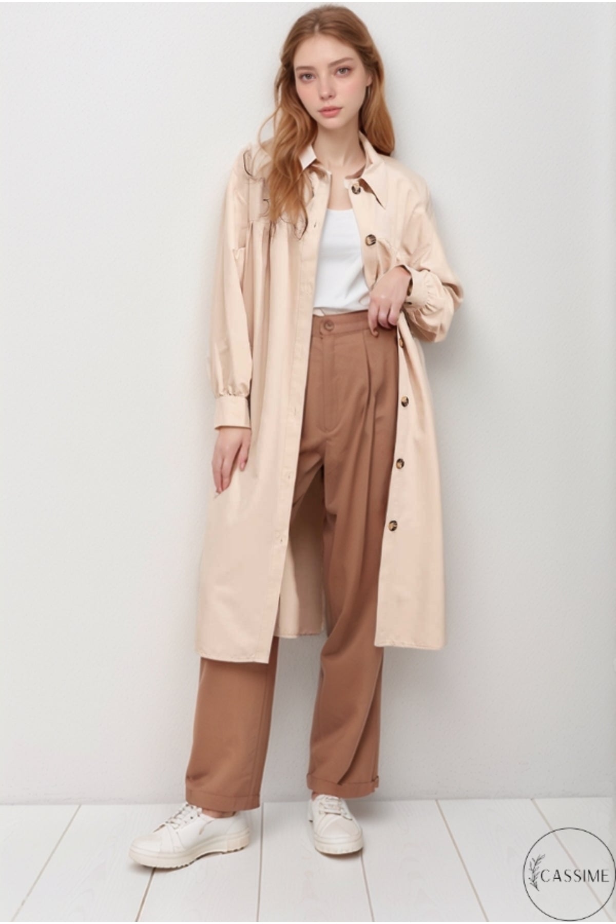 Esther Women's Transitional Trench Coat - Cream