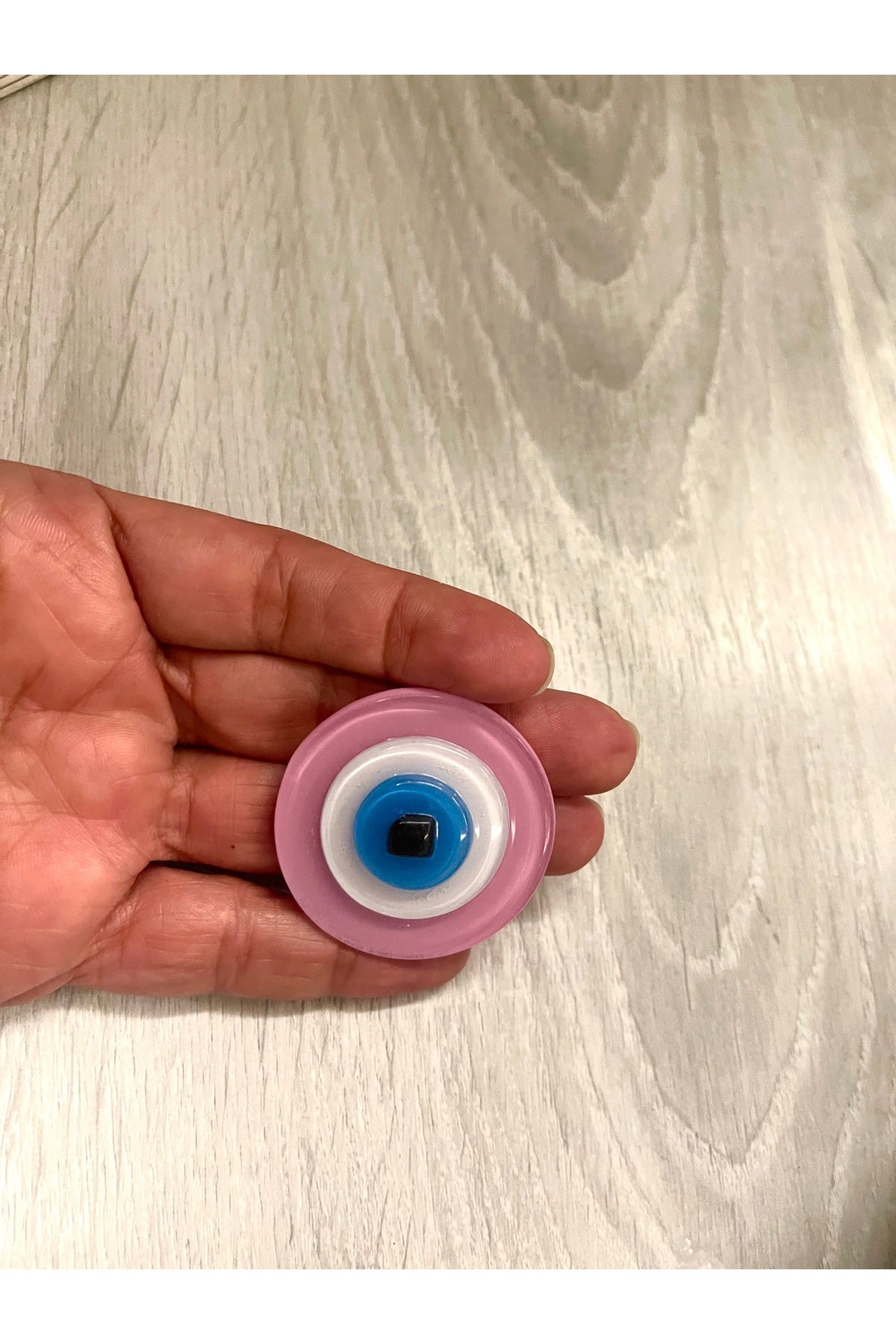 Margaret Fused Glass Evil Eye Magnet - Pink Glass Magnet