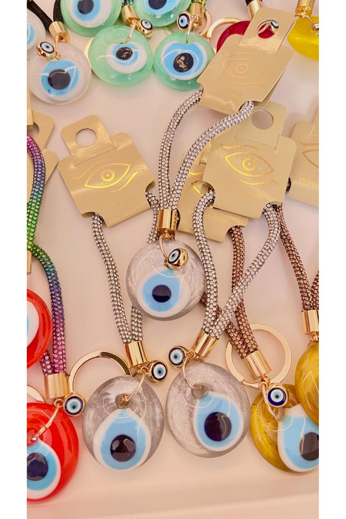 Meredith Glass Evil Eye Cord Charm - Silver-Tone