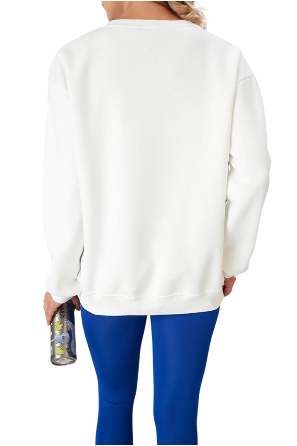 Ava Women's Cotton Embellished Evil Eye Sweatshirt - White