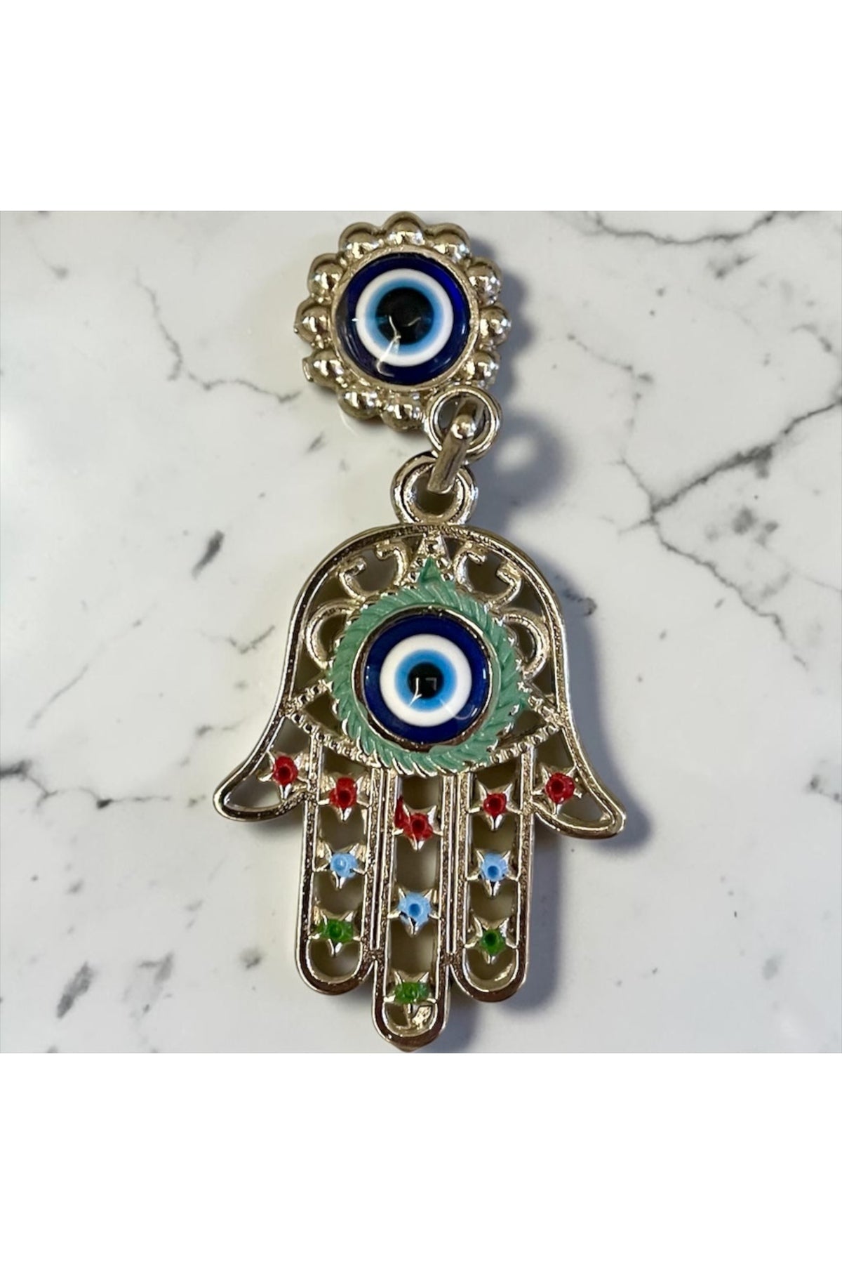 Marissa Metal Hamsa Evil Eye Magnet - Gray