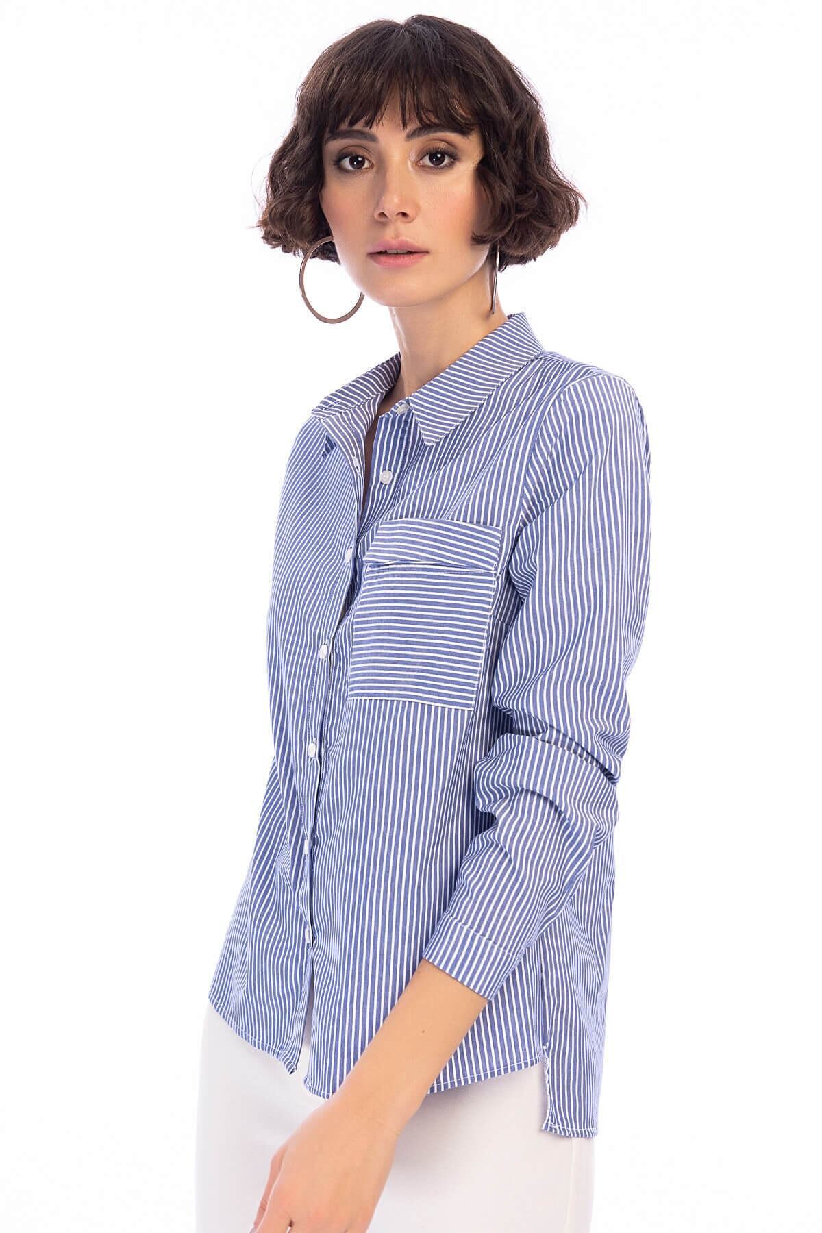 Priscilla Women's Shirt - Blue Striped