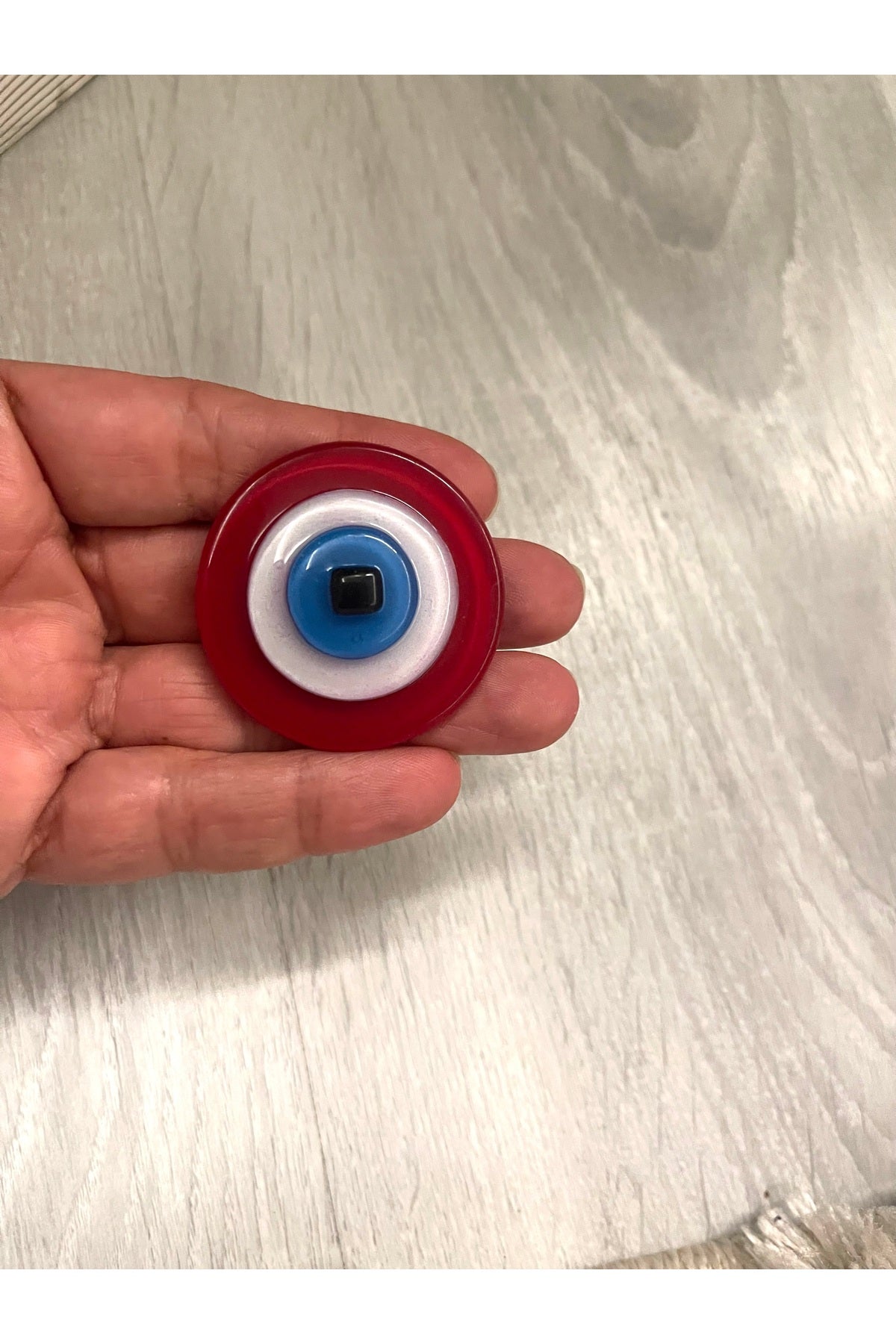 Margaret Fused Glass Evil Eye Magnet - Red