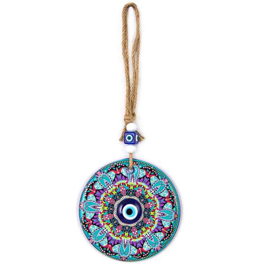 13 cm Mint Purple Design Evil Eye Wall Hanging