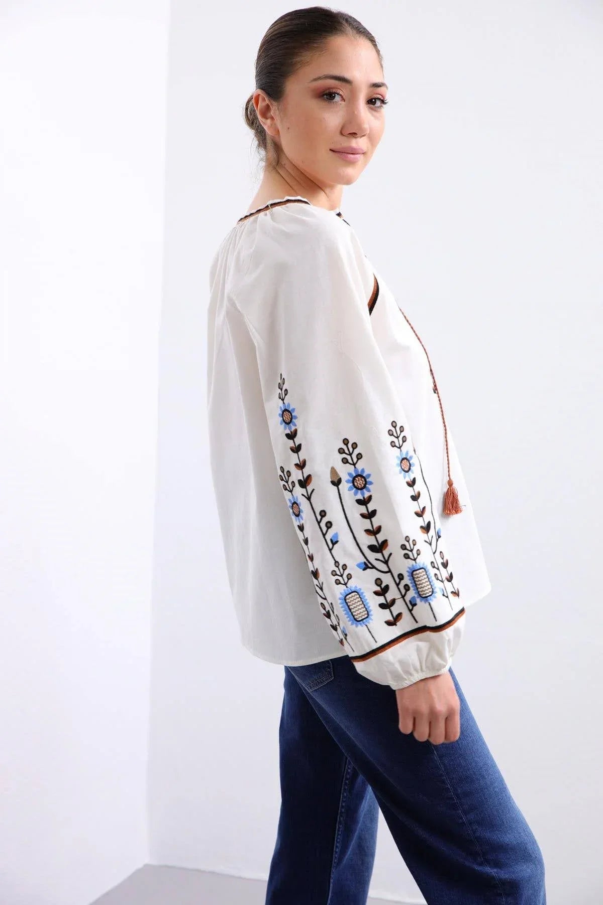 Traditional Embroidered Cotton Blouse