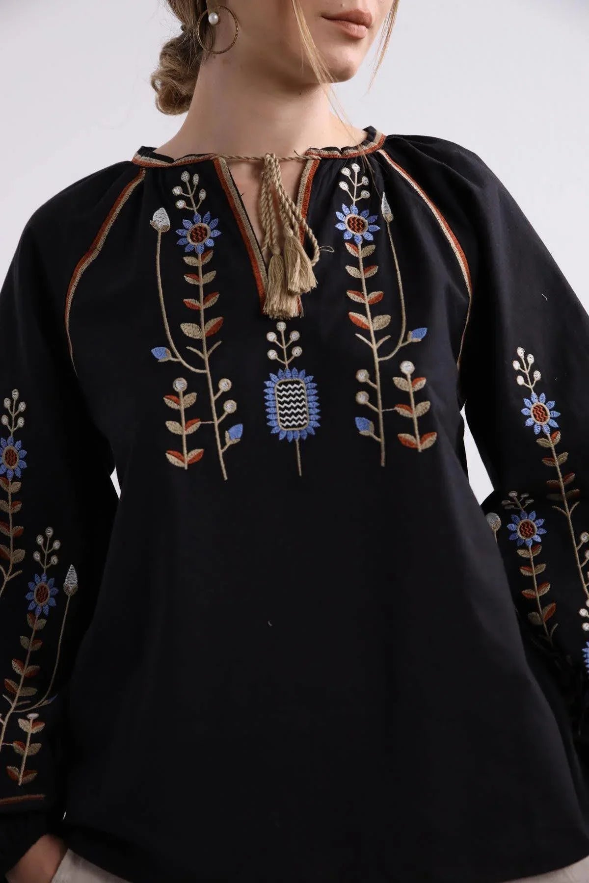 Traditional Embroidered Cotton Blouse