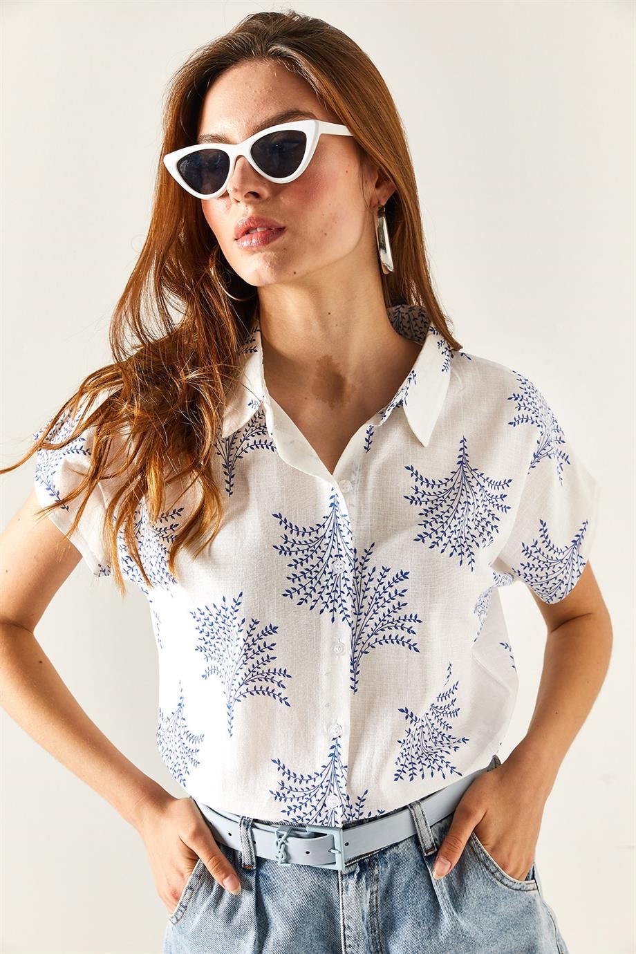 Seaside Fern Linen Button Down Shirt