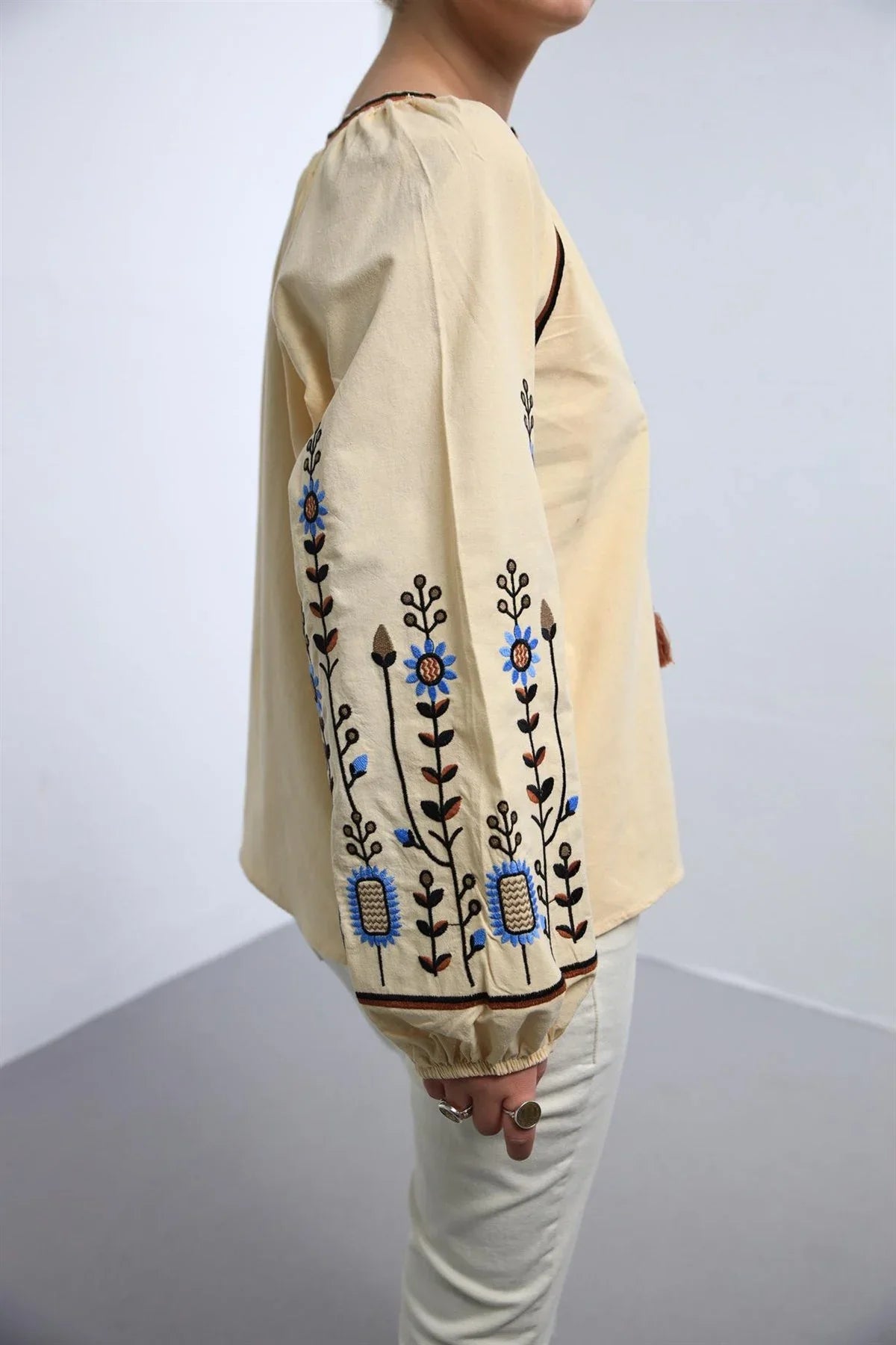 Traditional Embroidered Cotton Blouse