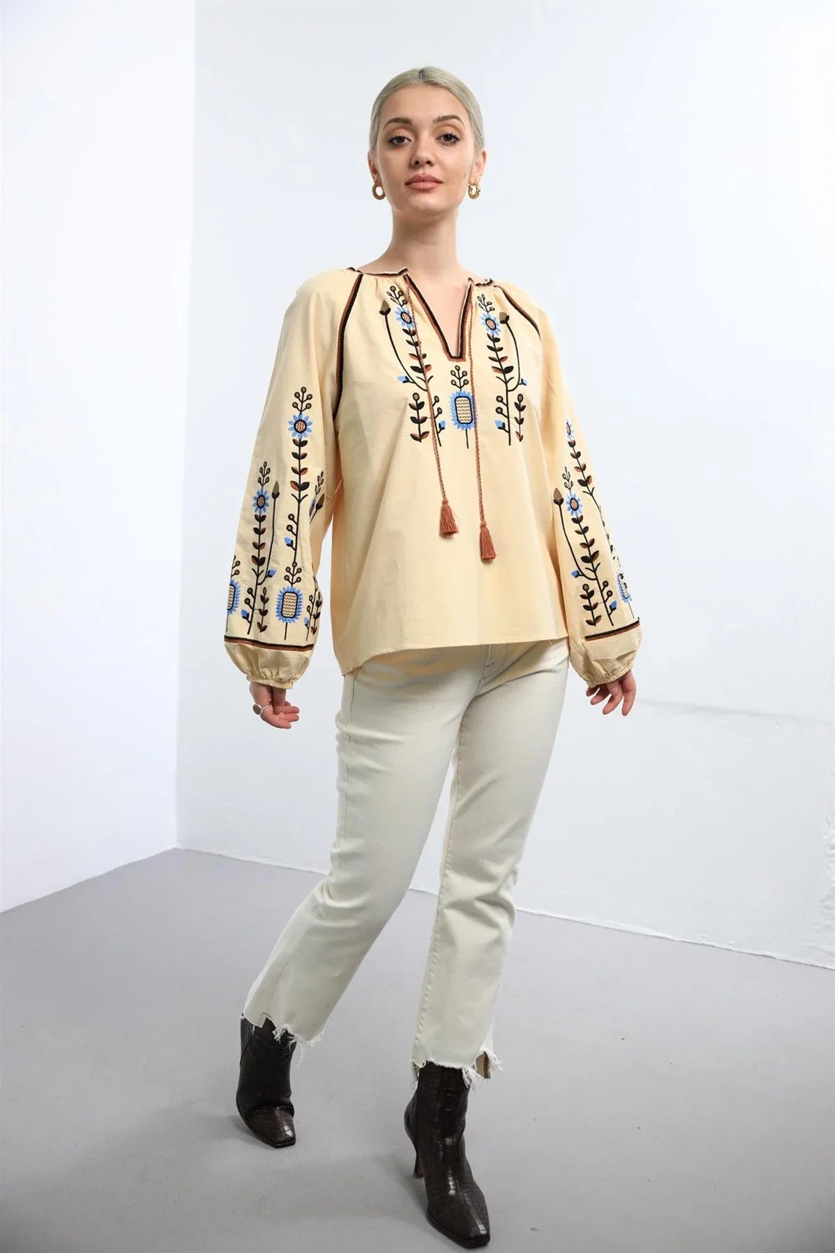 Traditional Embroidered Cotton Blouse