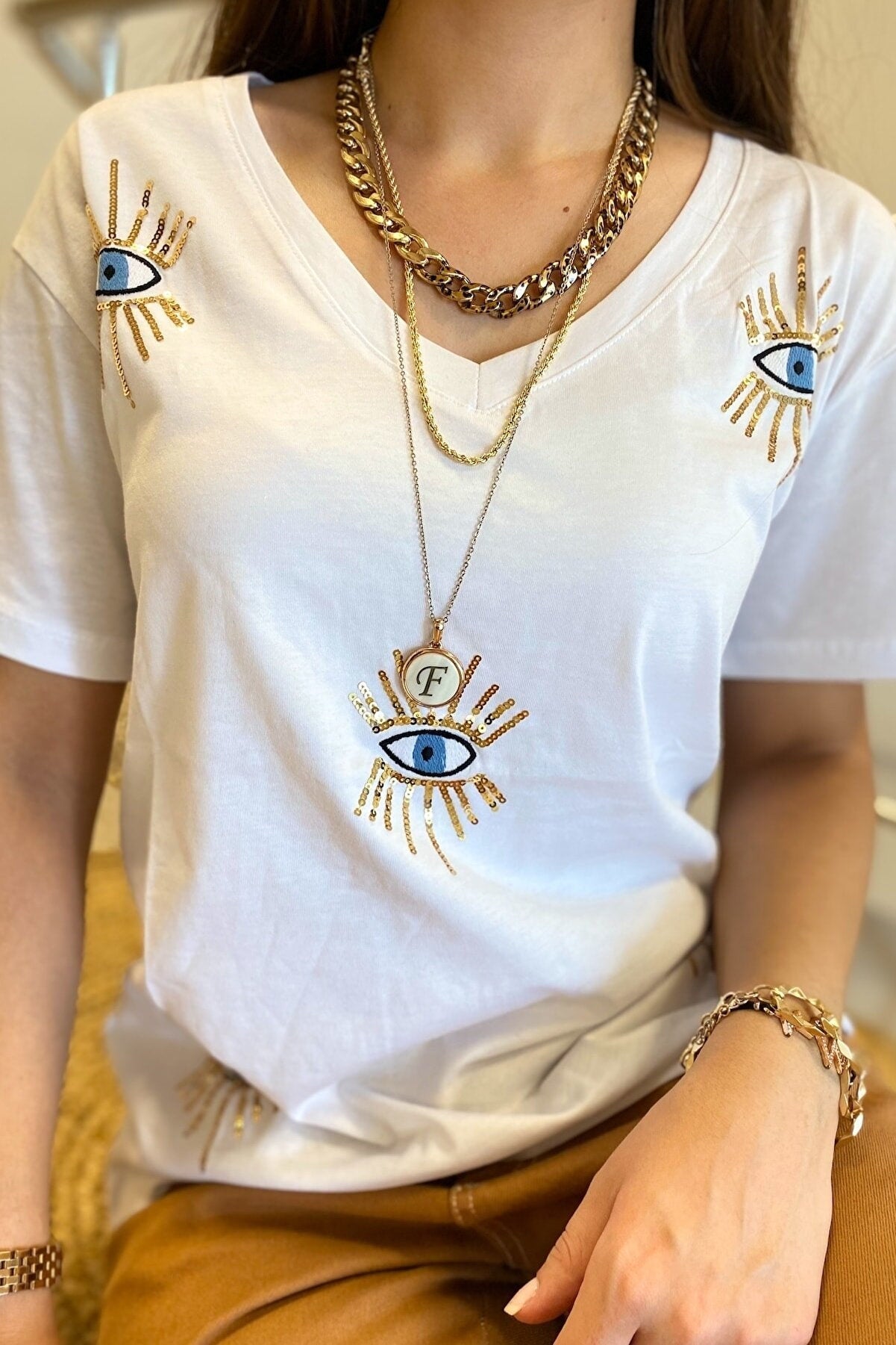 White Evil Eye T-Shirt